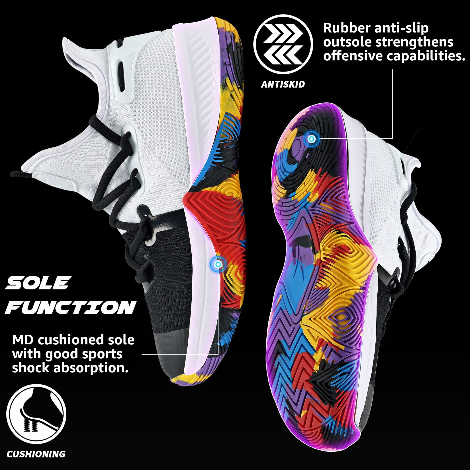 **ASHION Men's Basketball Shoes with Arch Support - Anti-Slip, Breathable High-Top Sneakers for Running, Walking & Tennis - Comfortable Sports Shoes for Gym, Workout & Casual Wear**