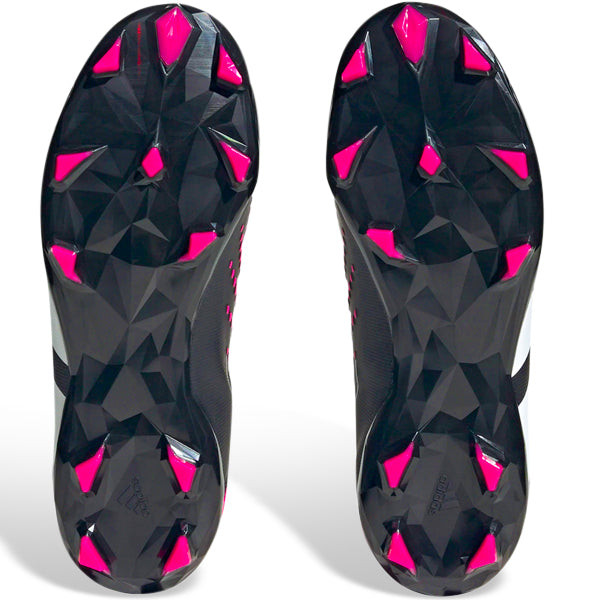 Adidas Jr. Predator Accuracy.3 Firm Ground Soccer Cleats for Kids - Core Black/Team Shock Pink - Youth Football Shoes for Firm Natural Grass Fields, Perfect for Training & Matches