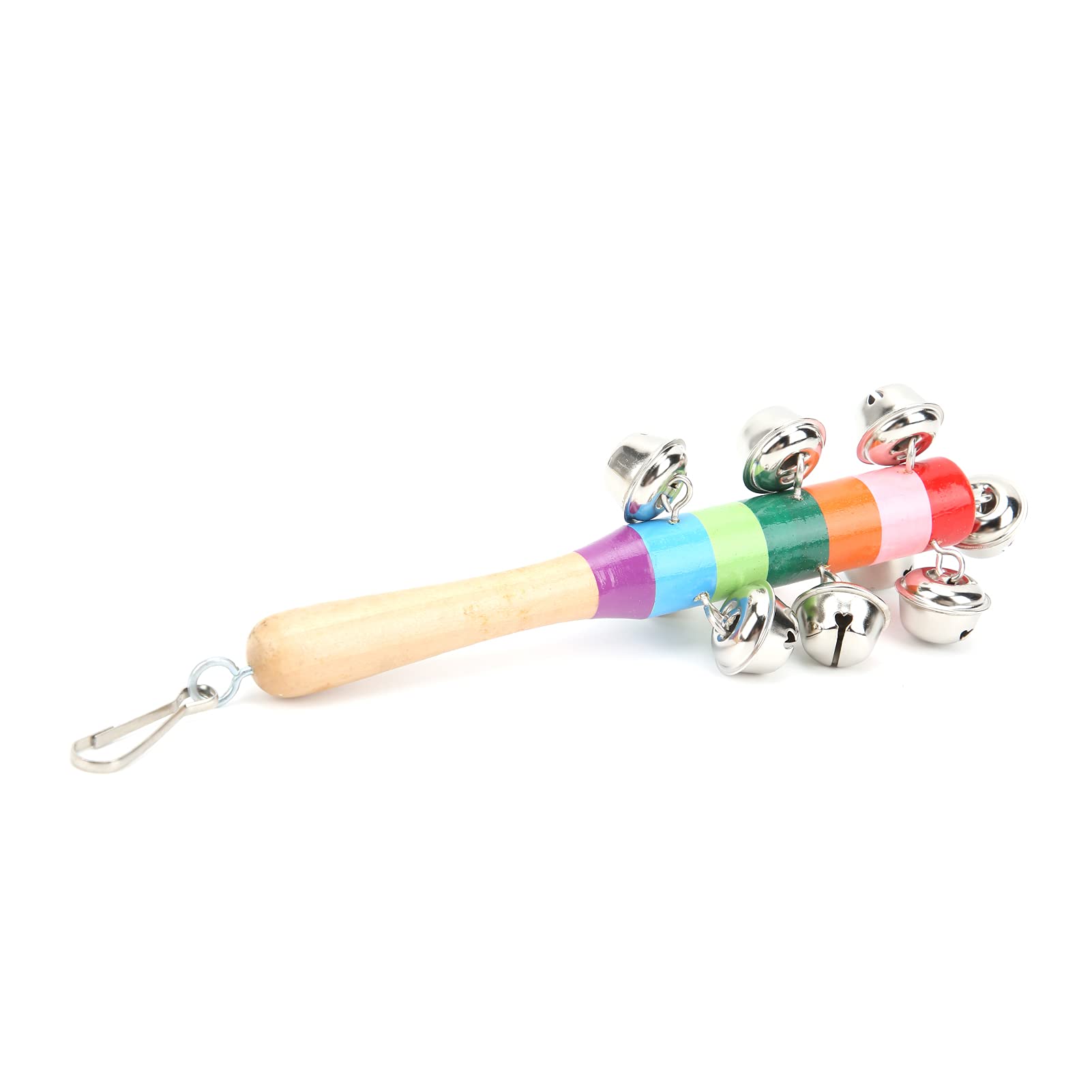 HEEPDD Wooden Bird Bell Toy with Rattle - Chewable Parakeet Toy for Small Birds - Perfect for Playtime & Mental Stimulation