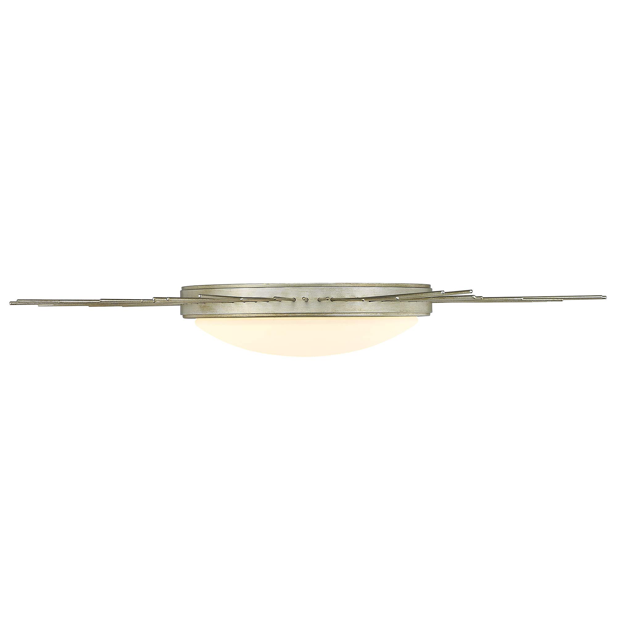 Golden Lighting Kieran Flush Mount Ceiling Light - White Gold Finish with Opal Glass Shade - Perfect for Bedroom, Hallway & Kitchen Lighting