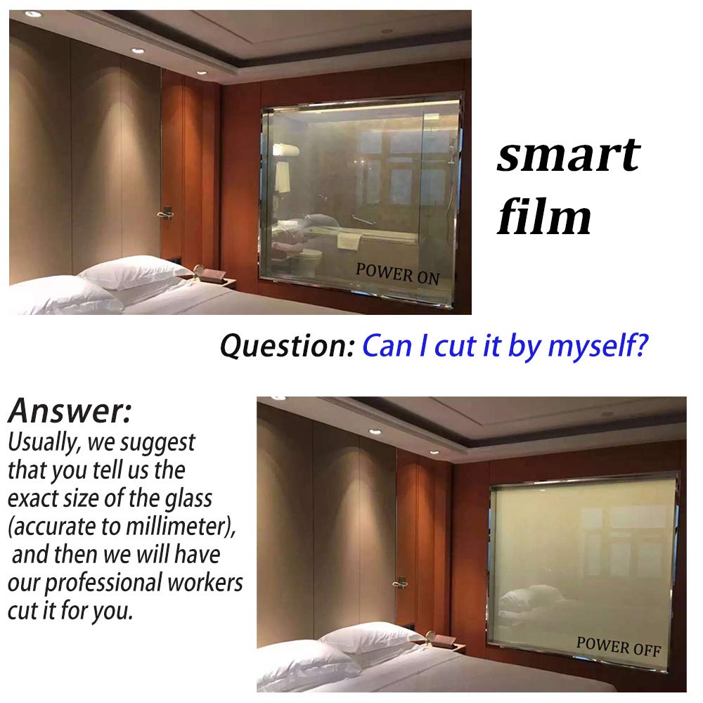 PDLC Switchable Smart Film - Electric Smart Glass Adhesive for All-Day Privacy Protection (6Inch x 12Inch) | Perfect for Office Windows, Home Bathrooms & Conference Room Partitions