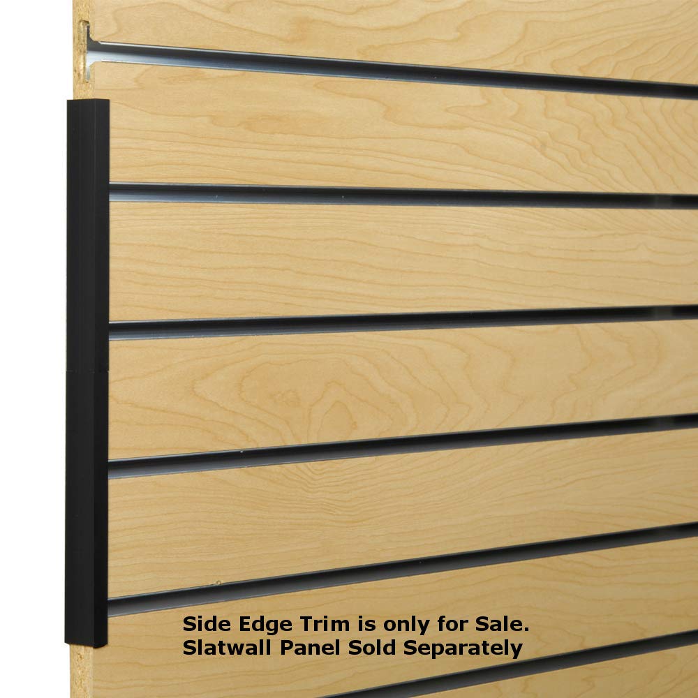 Black Slatwall Side Edge Trim - 4 Feet Long for Retail Displays & Store Fixtures - Perfect for Shelving, Hooks & Wall Organization