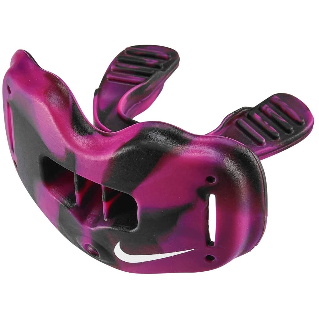 Nike Youth Alpha Lip Protector Football Mouthguard for Kids - Pink, Black & White Colors | Protective Gear for Football, Rugby & Contact Sports