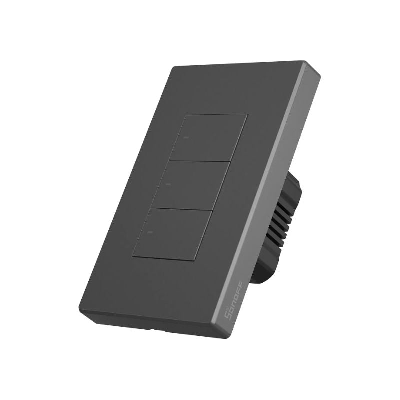 Sonoff M5 3-Channel WiFi Smart Wall Switch - Compatible with Alexa & Google Home - Dark Gray - Smart Home Automation for Lights & Appliances