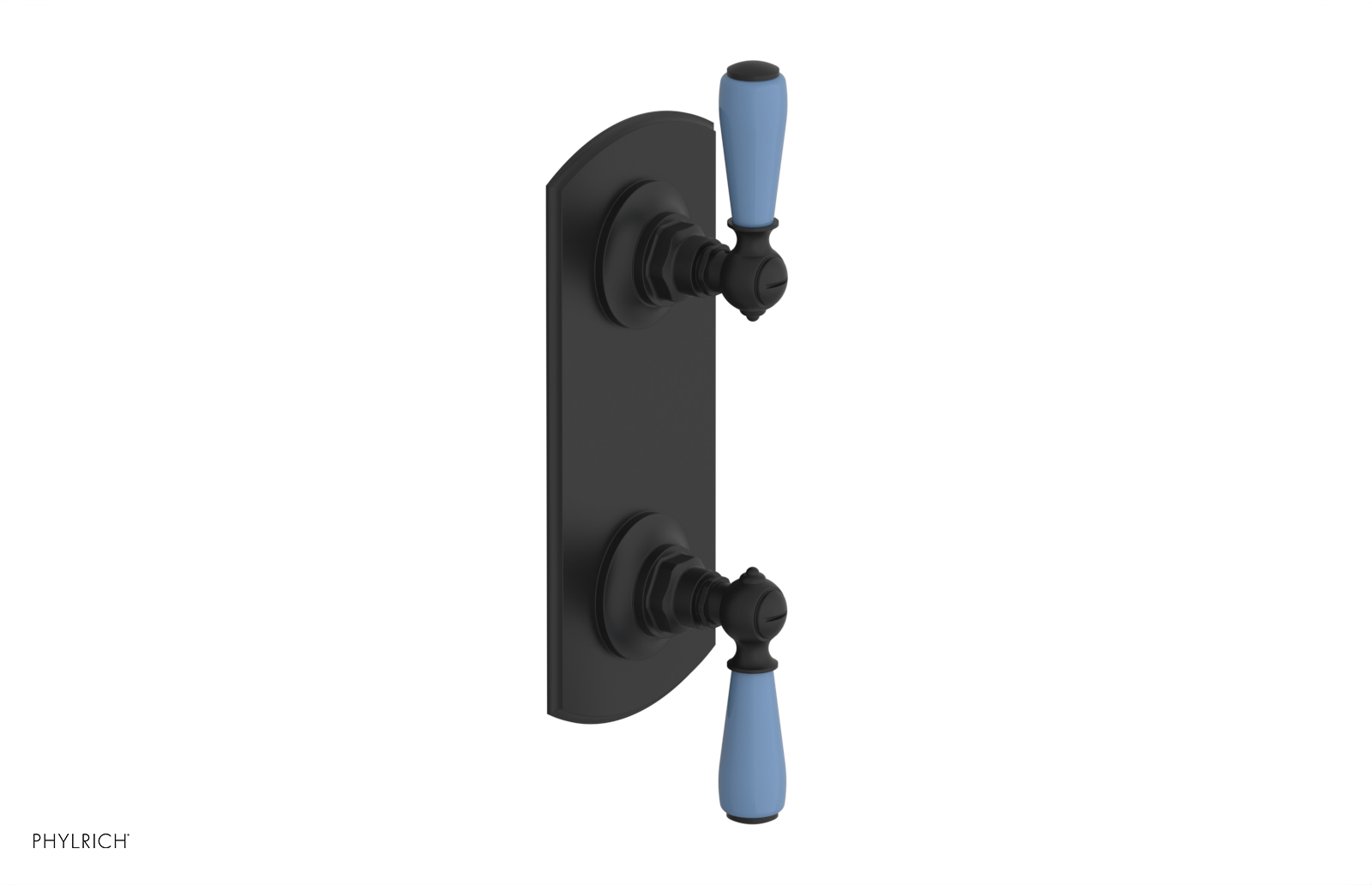 Jamestown Thermostatic Shower Valve with Volume Control & Diverter - Light Blue Accented Bathroom Fixture for Modern Home Renovation & Spa-Like Shower Experience