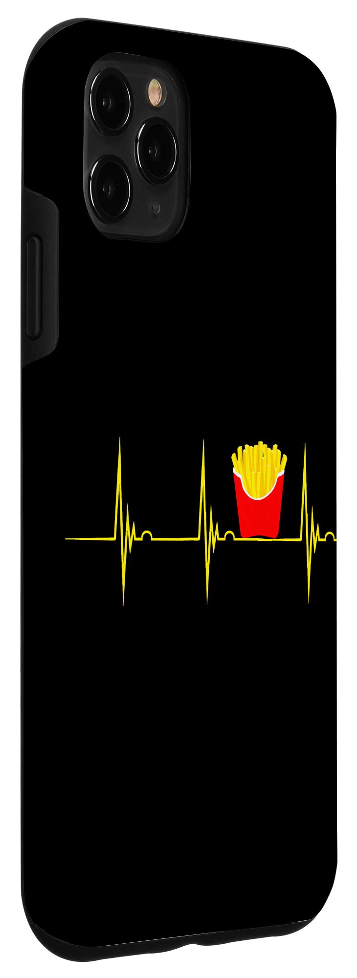 iPhone 11 Pro Max Case - French Fries & Heartbeat ECG Design - Funny Fast Food Themed Phone Cover for Apple iPhone 11 Pro Max - Perfect for Food Lovers, Medical Professionals & Pop Culture Enthusiasts