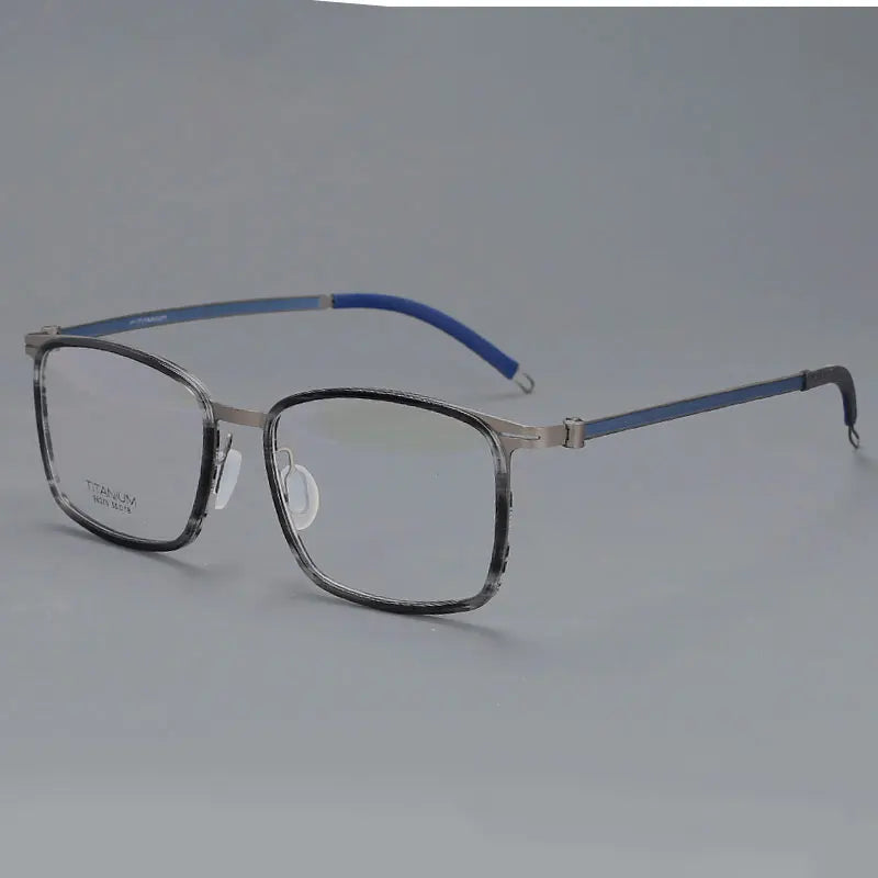 CCspace Unisex Full Rim Square Screwless Titanium Eyeglasses 57174 - Lightweight Durable Frame for Men & Women - Perfect for Reading, Work & Everyday Use