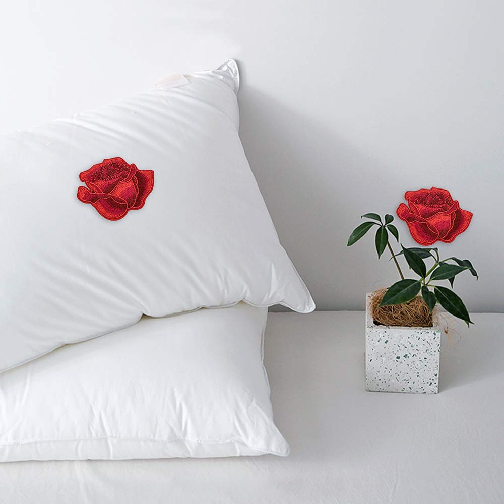 10Pcs Iron On Rose Flower Embroidery Patches - DIY Sew On Applique for Bags, Hats, Kids Clothes, Denim & Jackets - Perfect for Customizing Backpacks, Jeans & Fashion Accessories (K50_1)