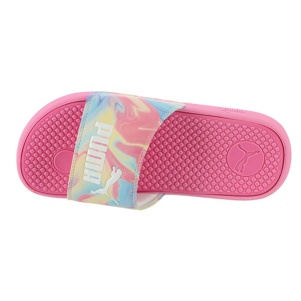PUMA Cool Cat Ice Cream Swirl Sneakers for Big Kids - Pink Glimmer, Elektro Purple, Island Paradise & Puma White | Size 7 | Comfortable & Stylish for School, Play & Everyday Wear