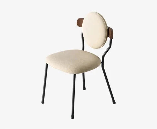 Minimalist Wrought Iron Accent Dining Chair - Modern Farmhouse Style Metal Side Chair for Kitchen, Dining Room, and Outdoor Patio Use