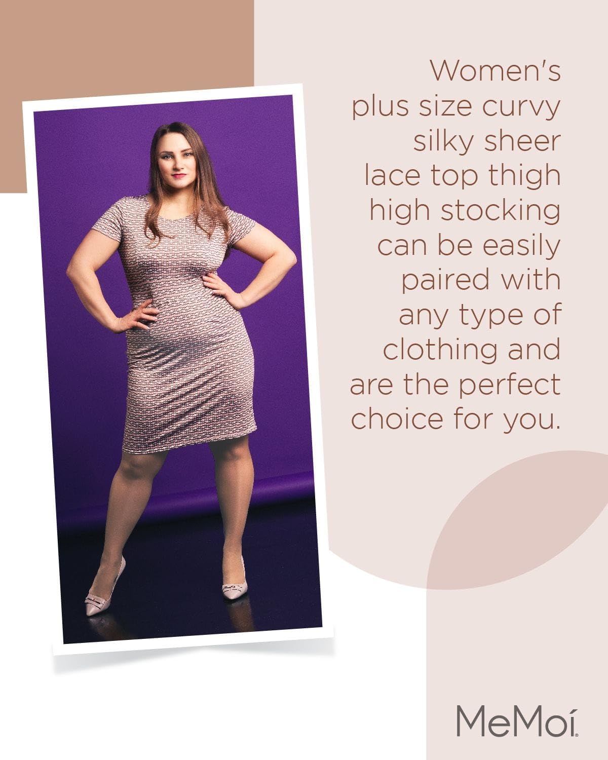 MeMoi Plus Size Thigh High Stockings for Women - Silky Lace Stockings, Sexy Thigh Highs in Sizes 1X-7X - Perfect for Date Night, Parties, and Special Occasions