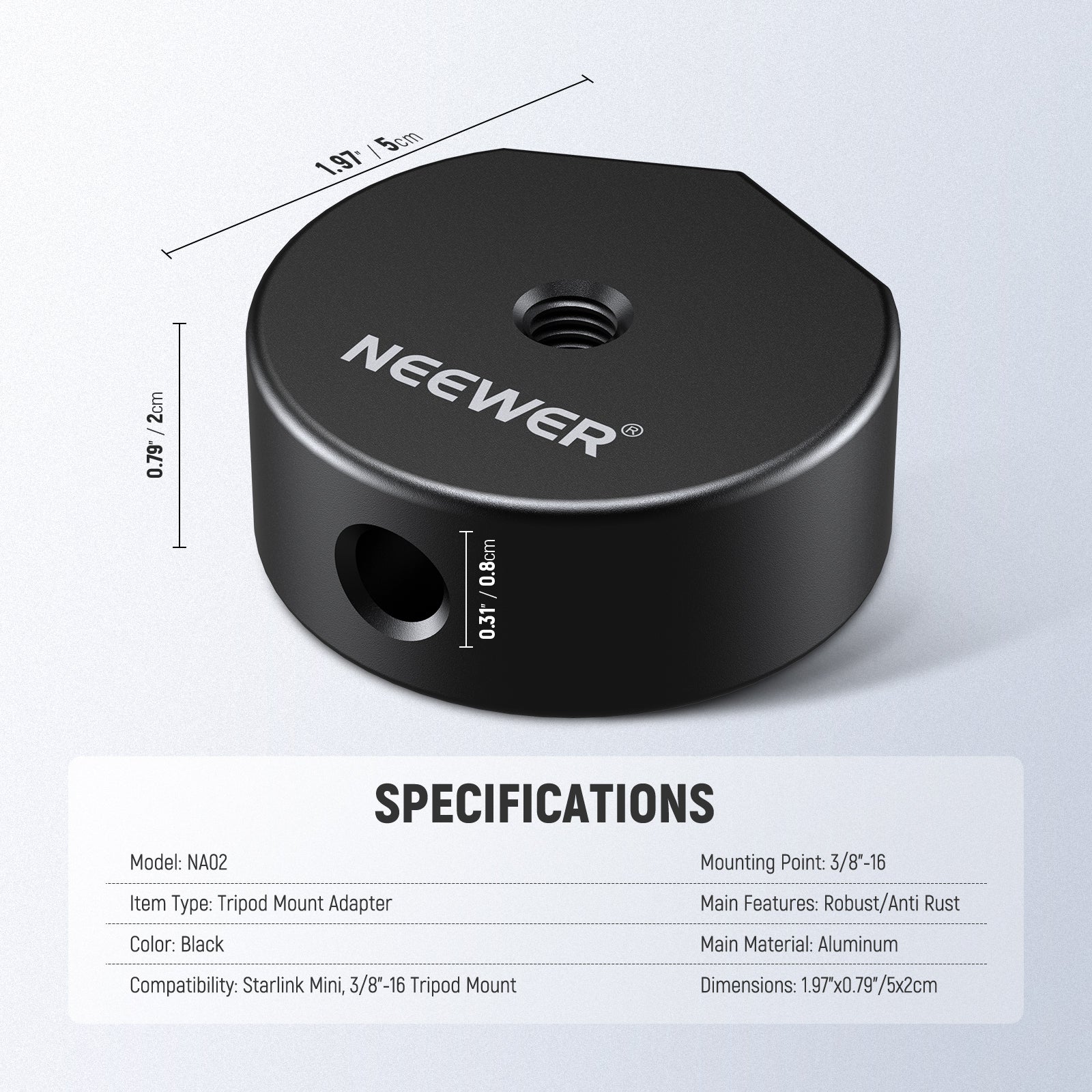 NEEWER NA02 Satellite Tripod Adapter for Starlink Mini - Compatible with Starlink Mini Dish, Portable Tripod Mount for Satellite Internet, Perfect for RV Travel, Camping & Remote Work