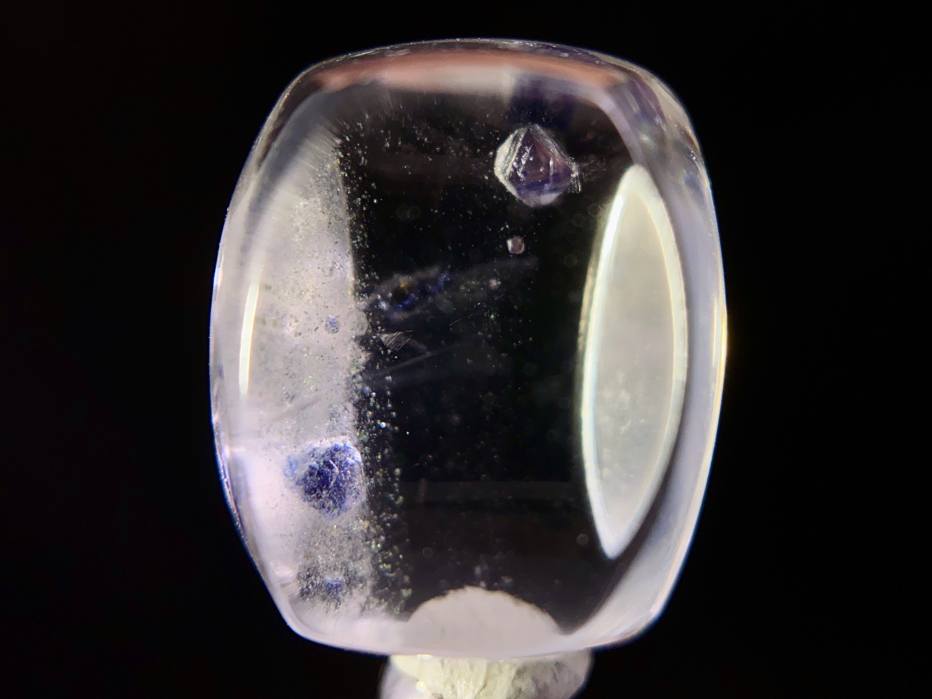 FLUORITE in Clear QUARTZ Crystal Cabochon - Rare Gemstone for Jewelry Making, Healing Crystals & DIY Crafts (47491) | Perfect for Pendants, Rings & Spiritual Healing