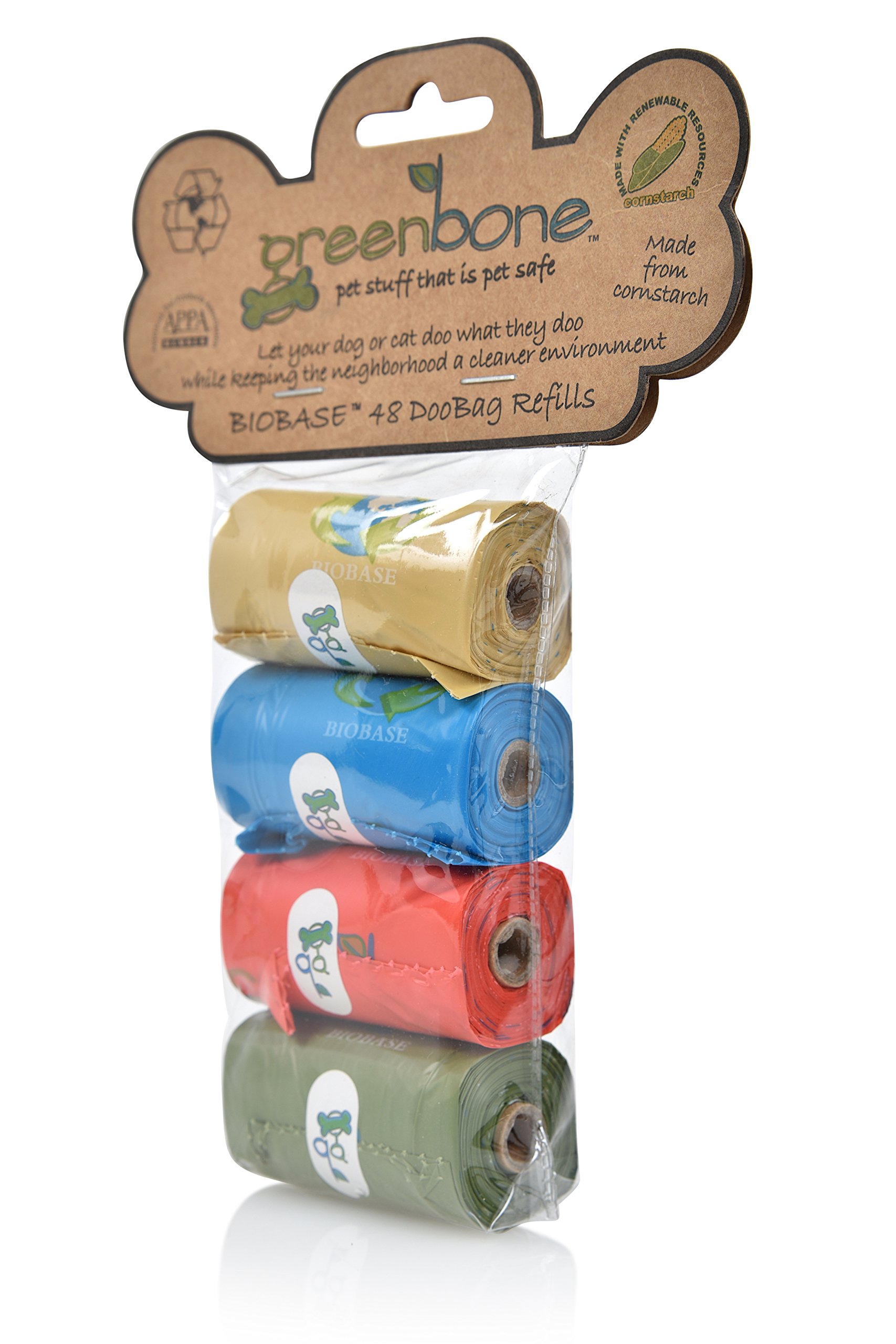 BioBase Pet Waste Bags - 4 Rolls, 48 Bags - 13x9 Inch Extra Thick Dog Poop Bags for Small & Large Dogs - Perfect for Walks, Parks & Backyard Cleanup
