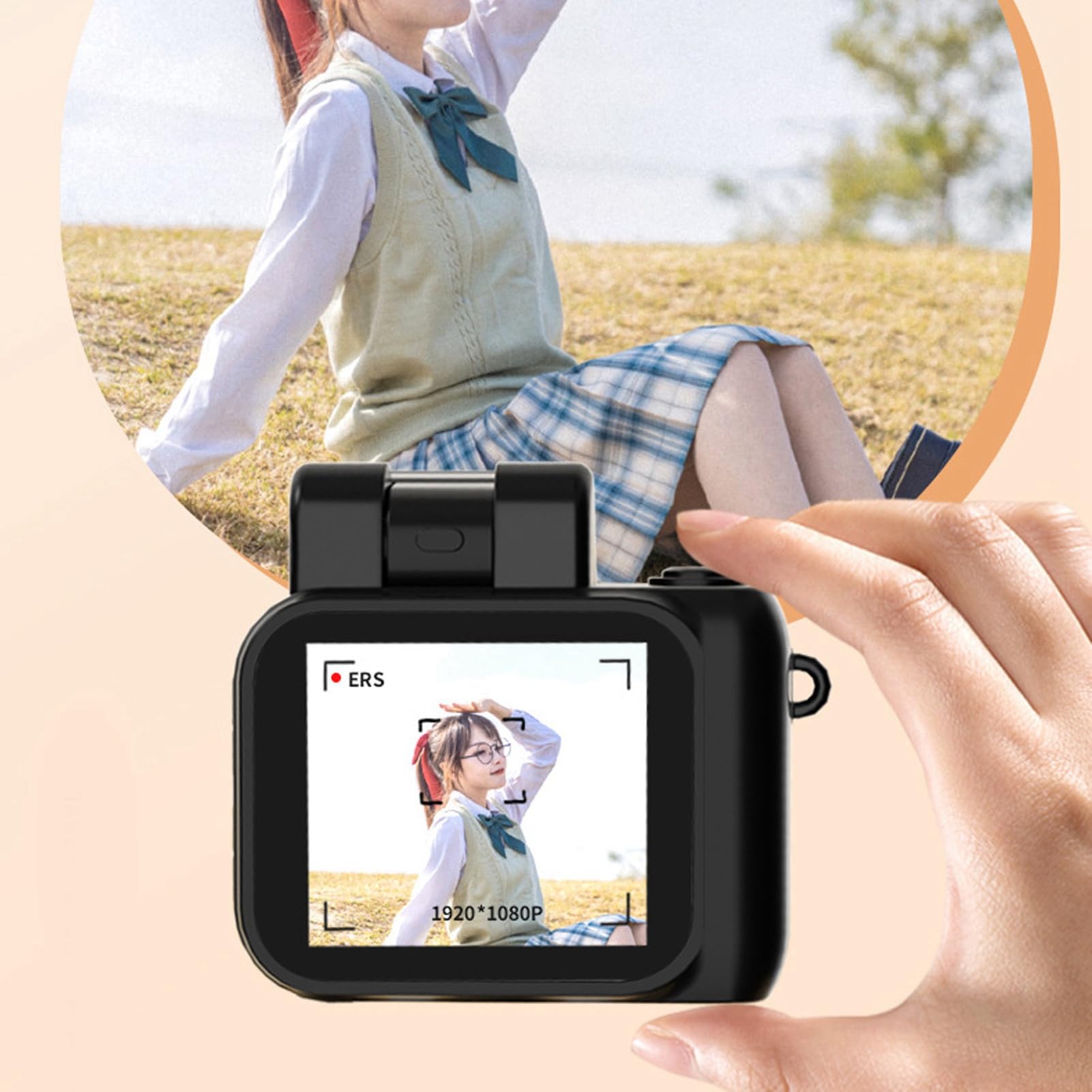 Portable 1080P HD Digital Video Camera - 2MP Rechargeable Camcorder with 160° Wide Angle Lens for Kids, Students & Vlogging | Perfect for School Projects, Travel Videos & YouTube Content Creation