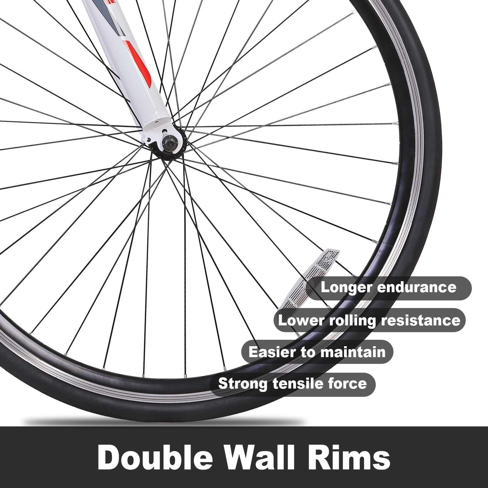 WEIZE 700C Road Bike - Shimano 14 Speed Commuter Bicycle with Drop Bar & Caliper Brakes - High Carbon Steel Hybrid Bike for Men & Women - Perfect for Urban Commuting, Fitness Riding & Weekend Adventures (White)