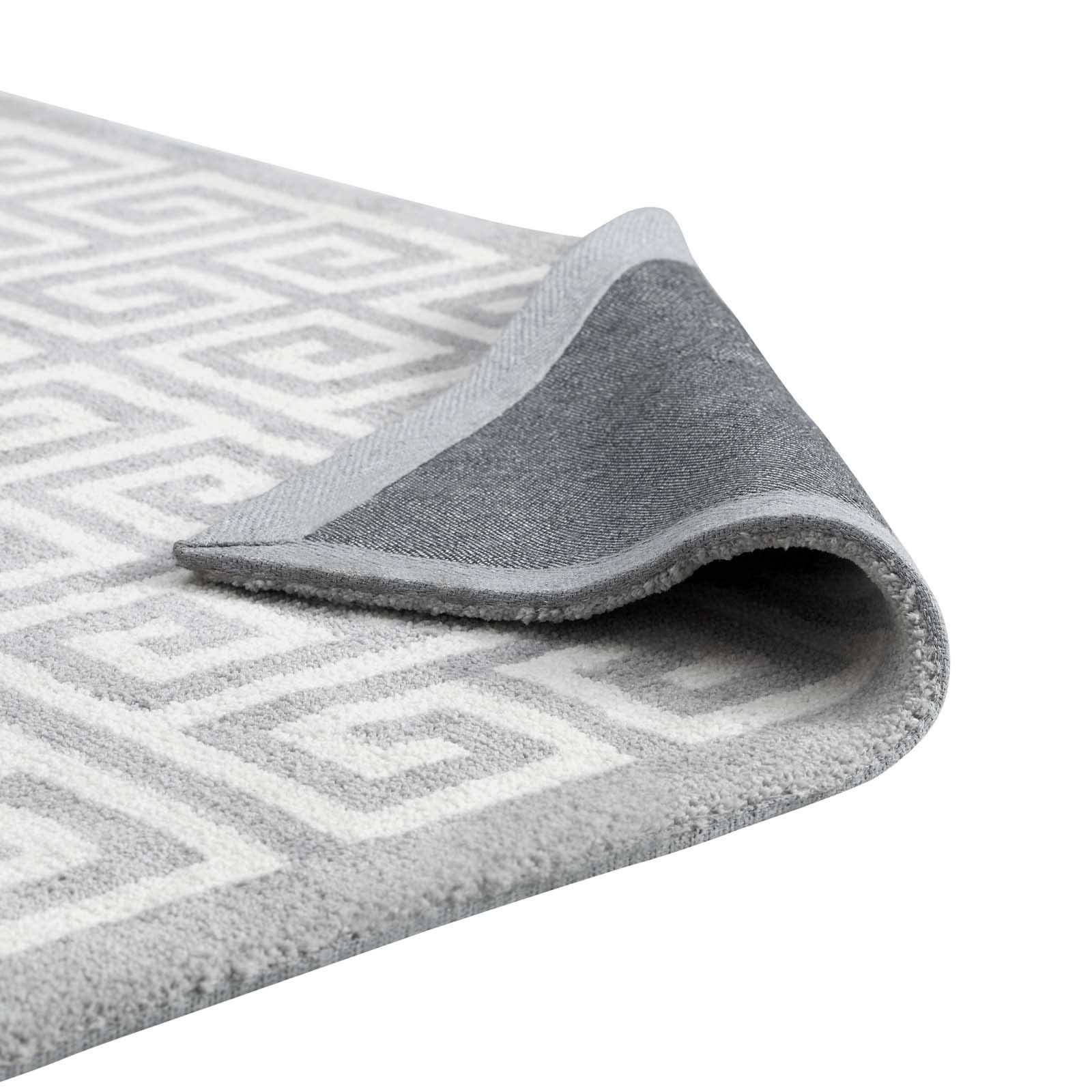 Modern Contemporary Urban Living Room Area Rug - Soft Fabric Floor Carpet Runner in Multi-Tone Gray - Perfect for Lounge, Bedroom & Home Decor