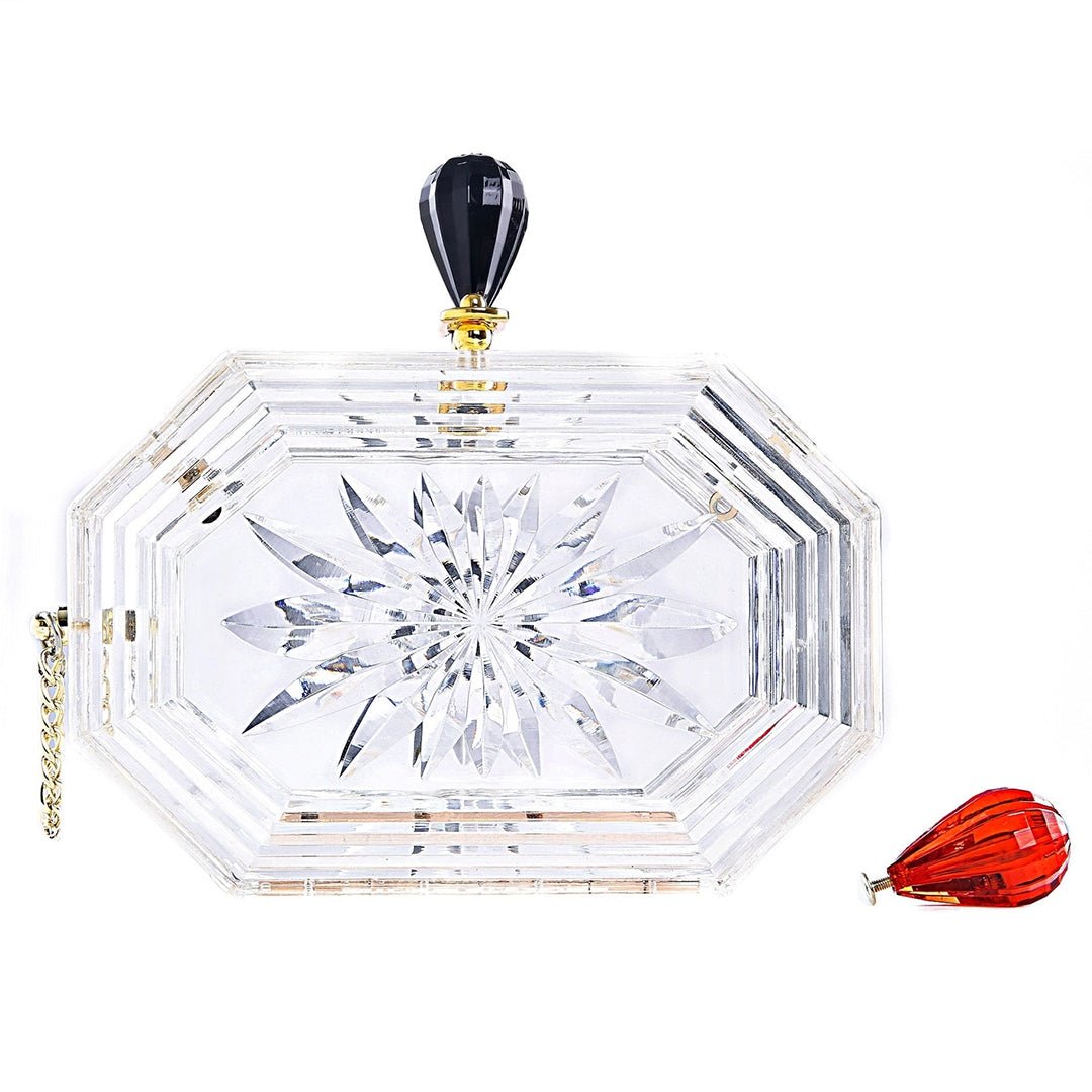 Clear Acrylic Perfume Bottle Box Clutch Handbag - Elegant Storage & Display Case for Fragrance Collection | Perfect for Travel, Home Decor & Gift Packaging