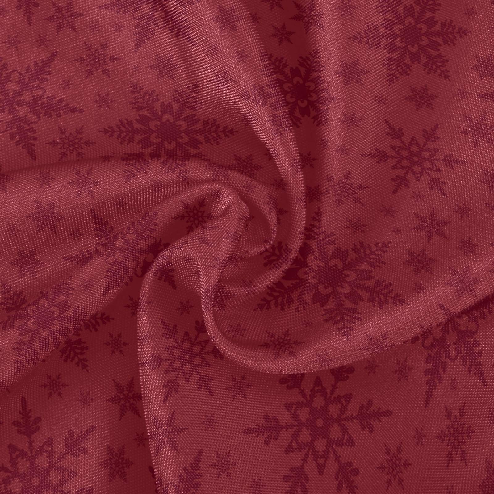 ALAZA 60x60 Inch Christmas Snowflakes Red Elastic Tablecloth - Wrinkle-Resistant Round Table Cover for Dining, Kitchen, Parties & Holiday Decorations