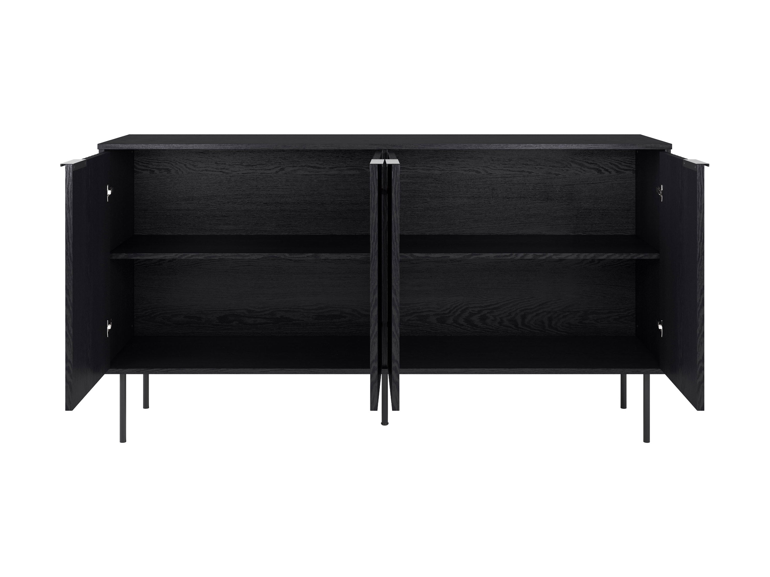 Modern Black Sideboard Buffet Cabinet - Stylish Storage for Dining Room, Living Room & Entryway | Solid Wood Construction with Adjustable Shelves | Perfect for Home Decor & Organization