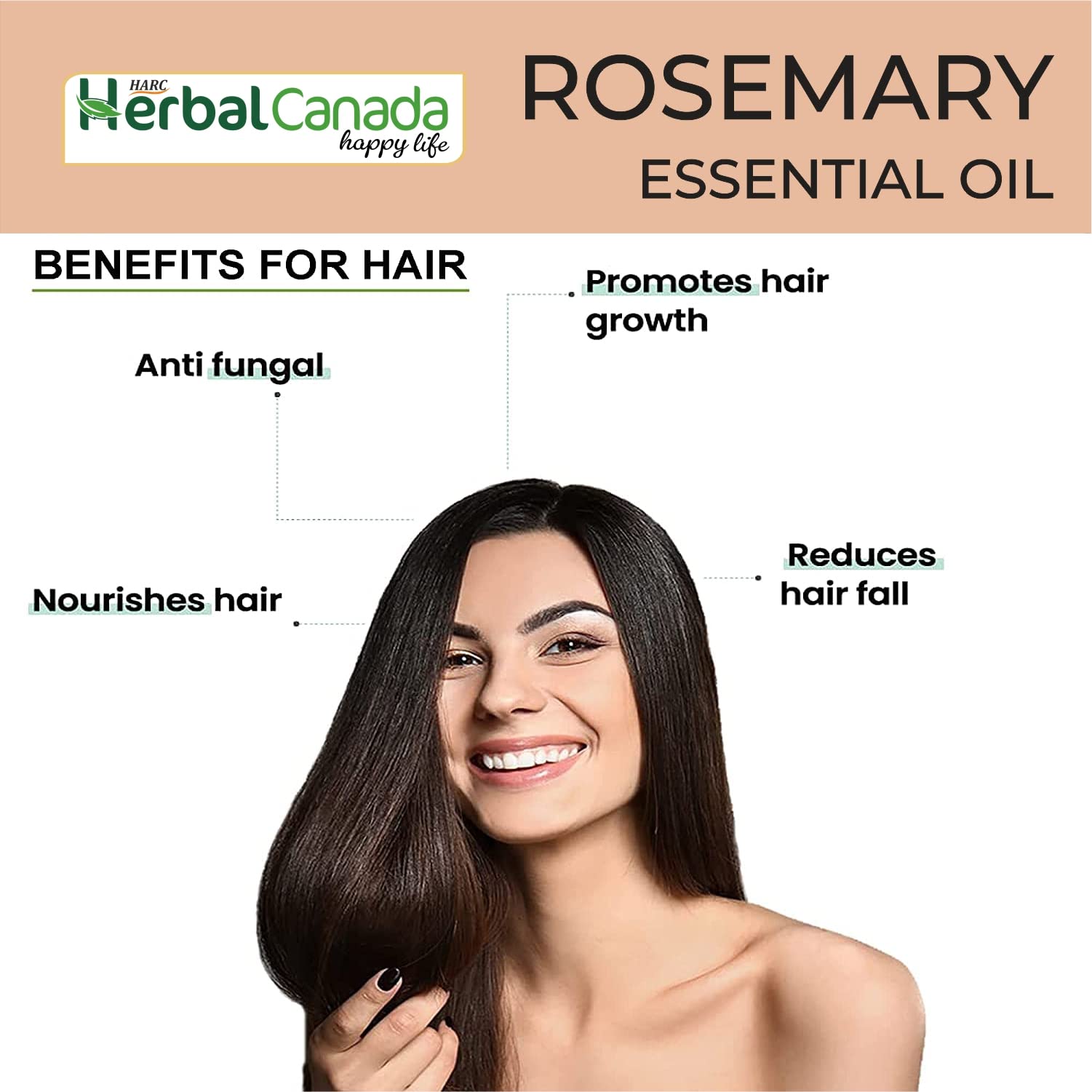 100% Pure Natural Rosemary Essential Oil - 15ml (Pack of 2) for Aromatherapy, Hair Growth & Skin Care | Harc Herbal Canada | Relaxation & Stress Relief