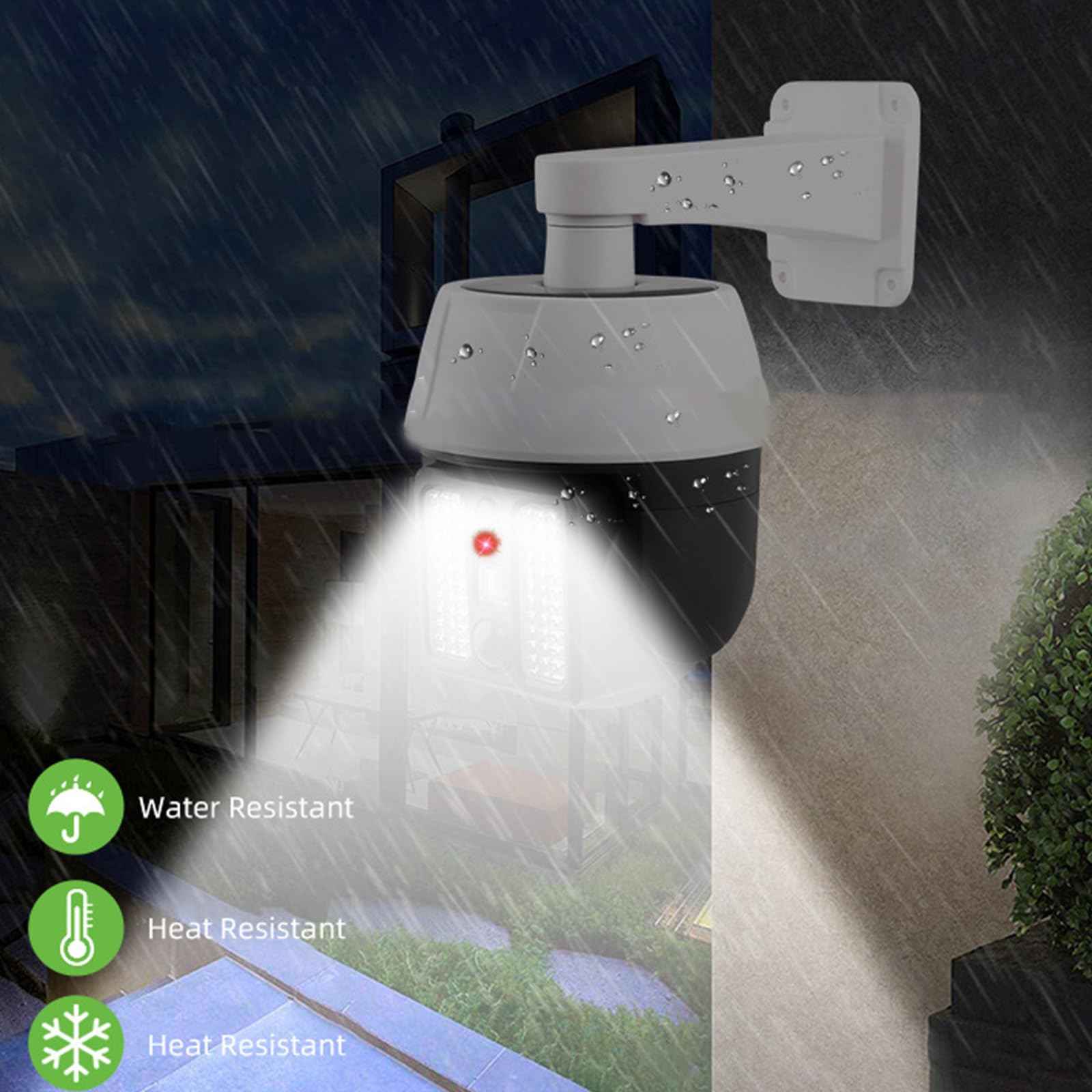 Fake Security Camera with LED Light & Solar Panel - Dummy Surveillance Dome Camera with Remote Control for Home, Office & Outdoor Use