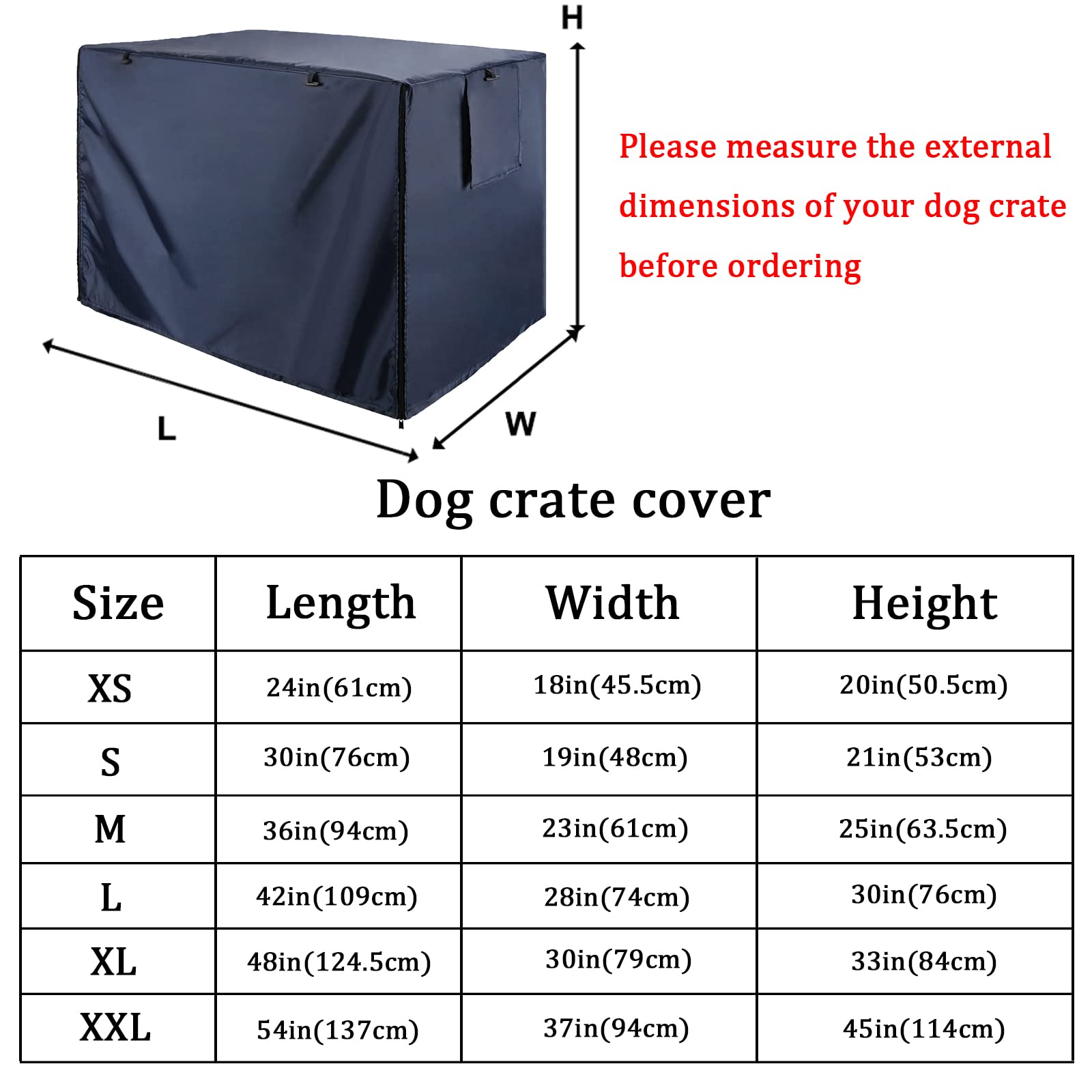 Senmortar Double Door Dog Crate Cover - Waterproof 420D Polyester Pet Cage Cover for 42