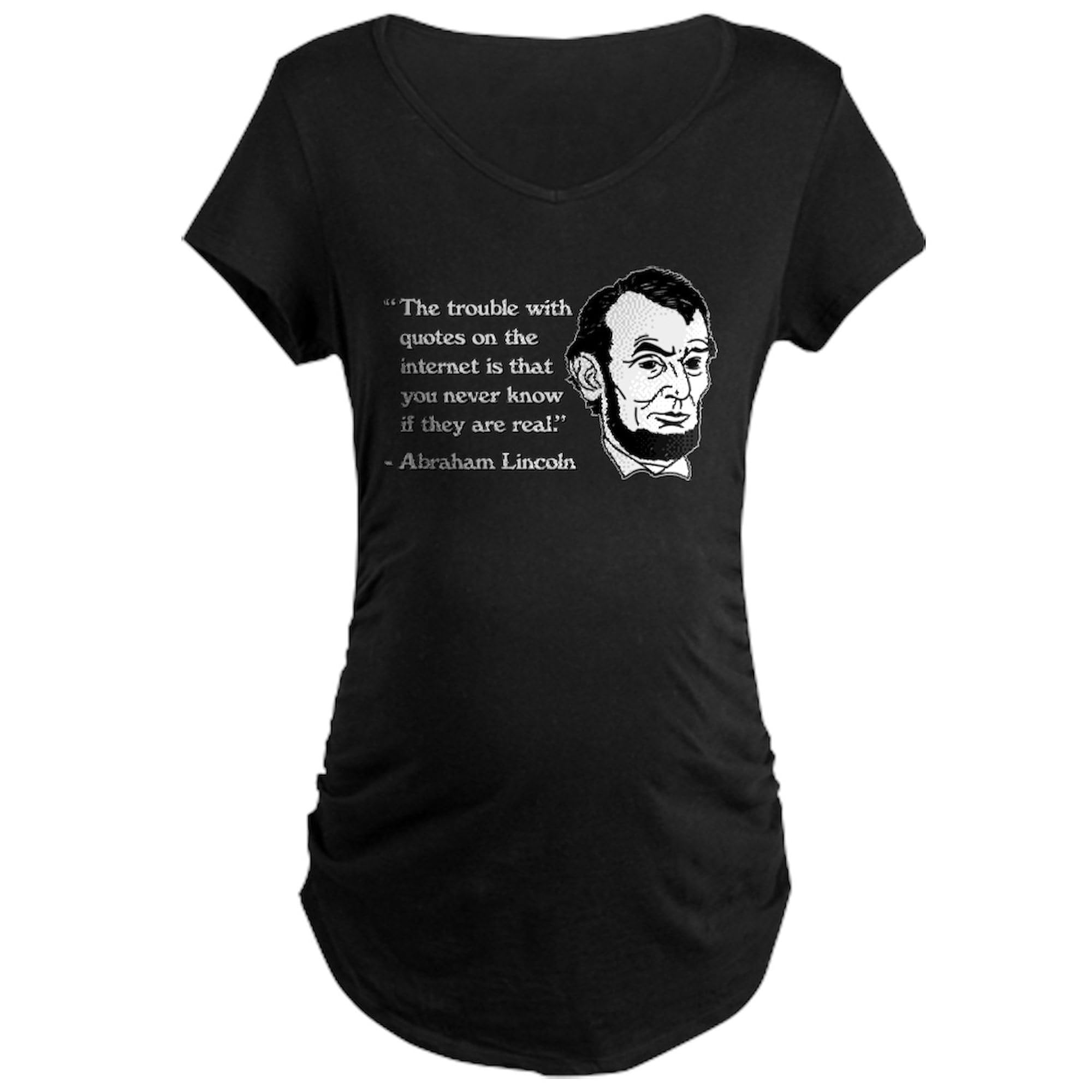 Abraham Lincoln Internet Quote Maternity T-Shirt for Women - Ruched Side Design, Comfortable & Stylish for Pregnancy, Casual Wear & Maternity Photos