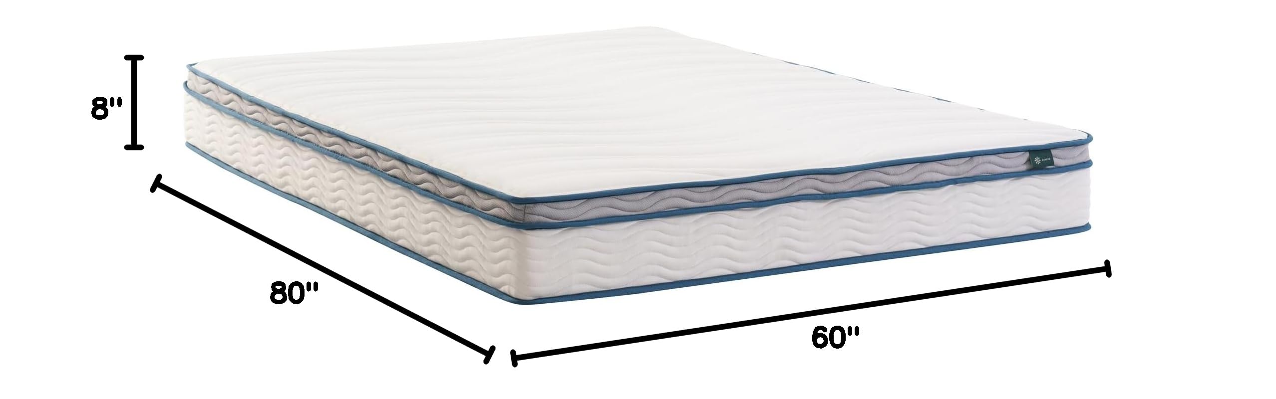ZINUS 8 Inch Spring Sensation Hybrid Mattress - Queen Size, Fiberglass Free, Medium Firm Support, CertiPUR-US Certified Foam & Fabric, Mattress in a Box - Perfect for Bedrooms, Guest Rooms & Small Spaces