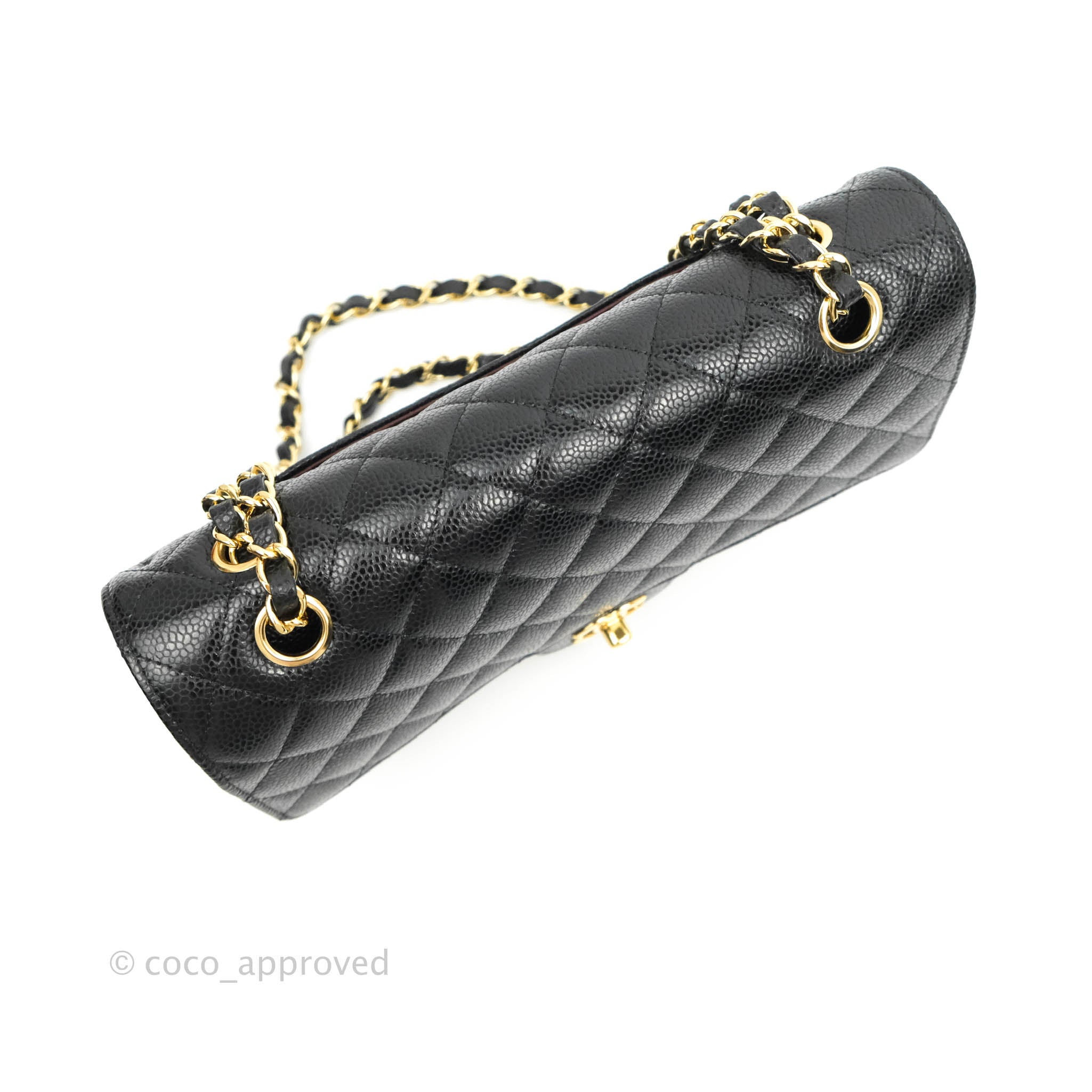 Chanel Classic Medium Double Flap Bag - Black Caviar Leather with Gold Hardware | Luxury Handbag for Women, Perfect for Work, Evening & Special Occasions