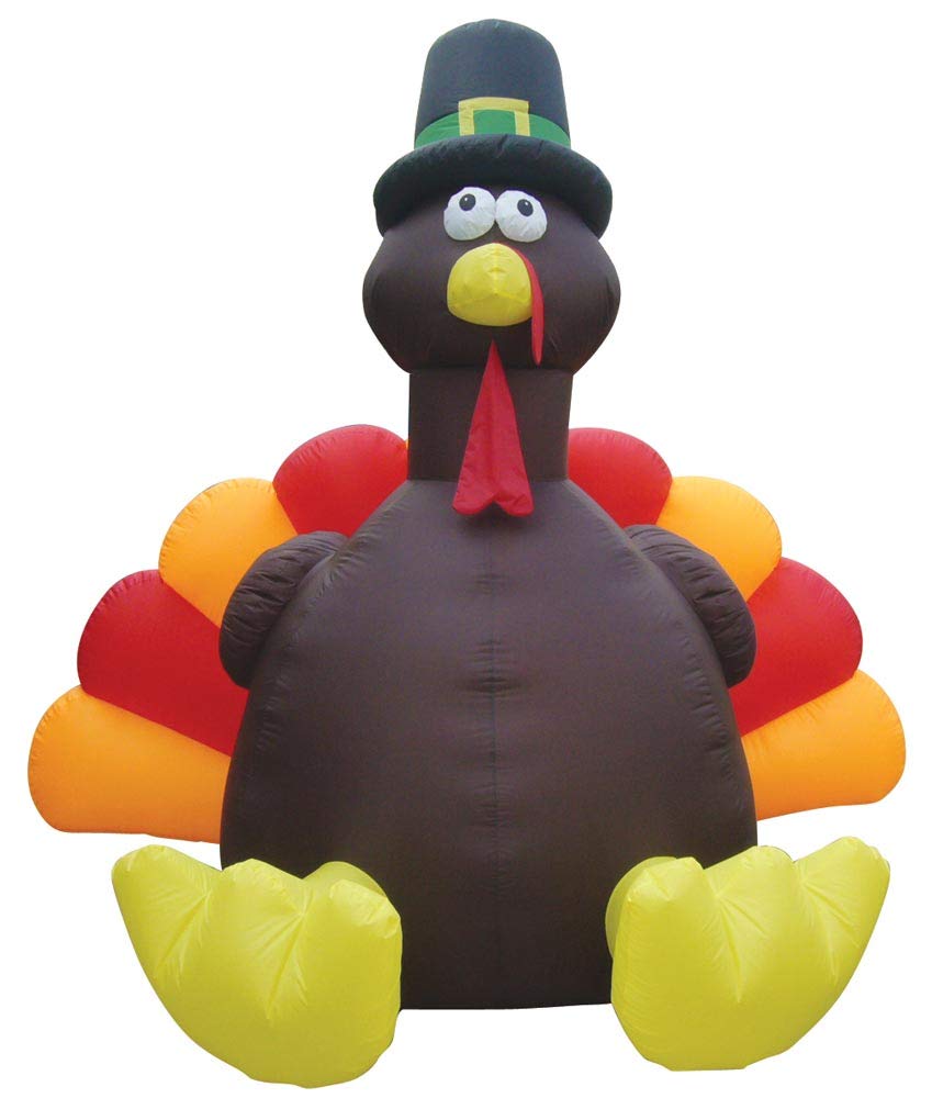 10' Air Blown Inflatable Thanksgiving Turkey Yard Decoration - Outdoor Holiday Decor for Thanksgiving Party, Home Garden, and Front Lawn Celebration