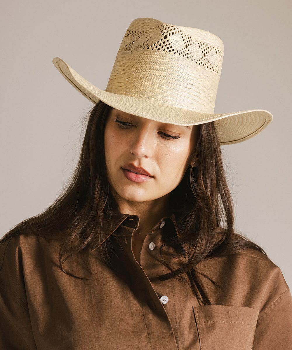 Cassidy Rancher Straw Hat for Women - Wide Brim Sun Hat with UPF 50+ Protection - Perfect for Beach, Gardening, and Outdoor Activities