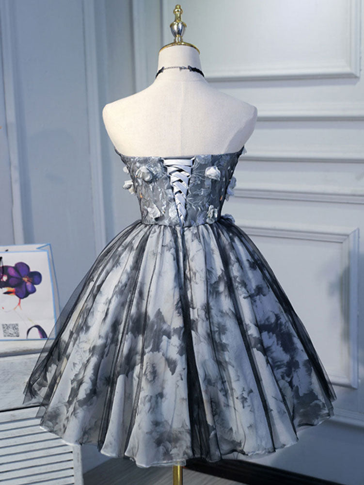 Elegant Black Lace Tulle Short Prom Dress - Sexy Homecoming Party Dress for Women - Perfect for Prom Night, Homecoming Dance & Special Occasions