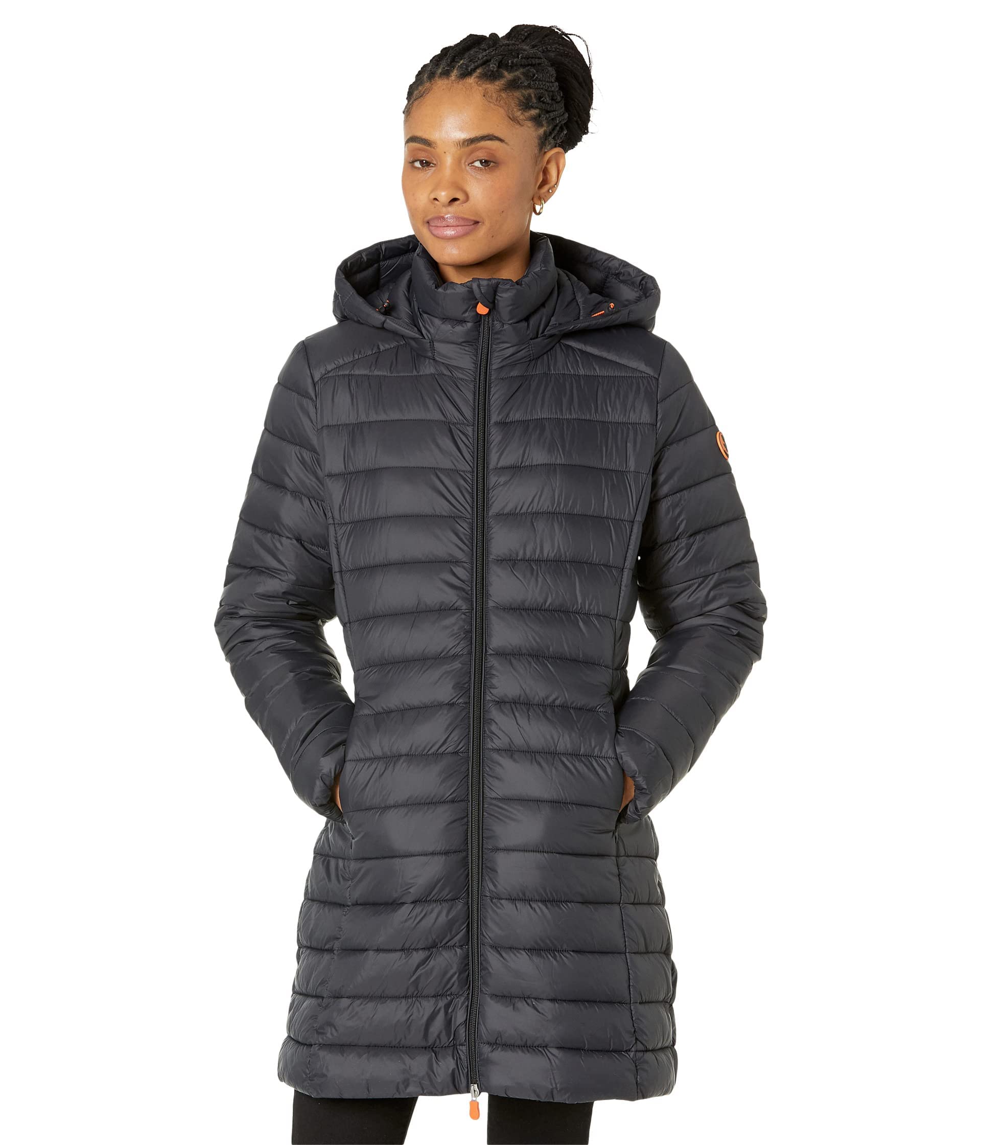 Save the Duck Carol Basic Hooded Parka - Lightweight Waterproof Winter Jacket for Women, Eco-Friendly Down Alternative Coat for Cold Weather - Perfect for Outdoor Activities, Commuting & Travel