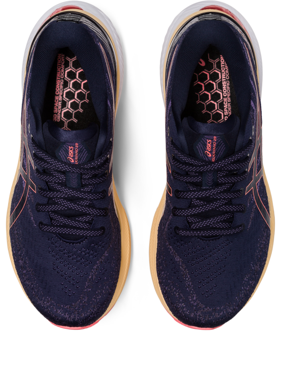 ASICS Women's Gel Kayano 29 WIDE Running Shoes (402 Midnight/Papaya) - Lightweight Stability Sneakers for Road Running, Jogging & Gym Workouts