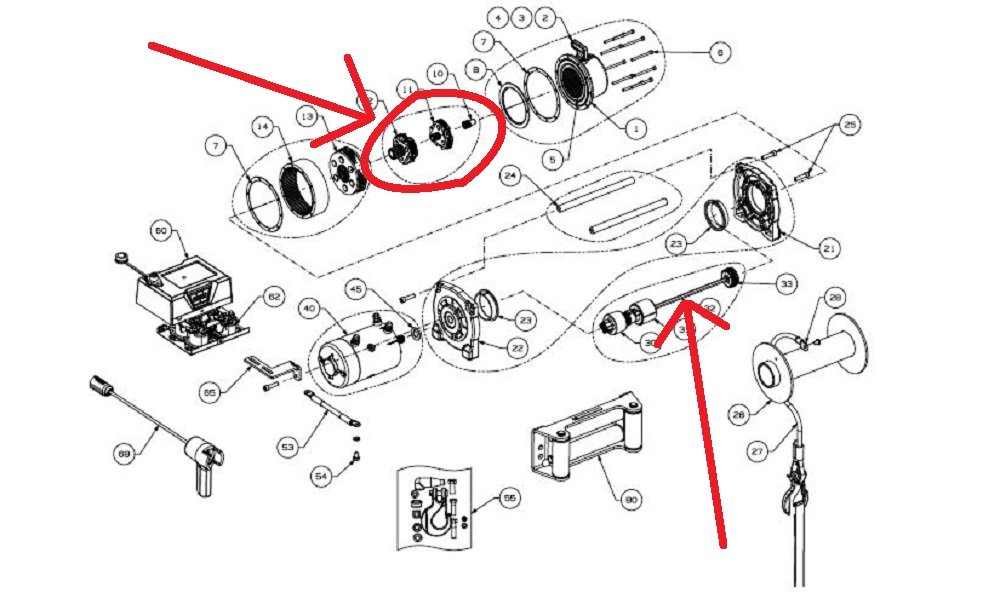 WARN 92087 S/P Gear Train for VR12 Series - Heavy Duty Replacement Part for Off-Road Vehicles & Industrial Equipment