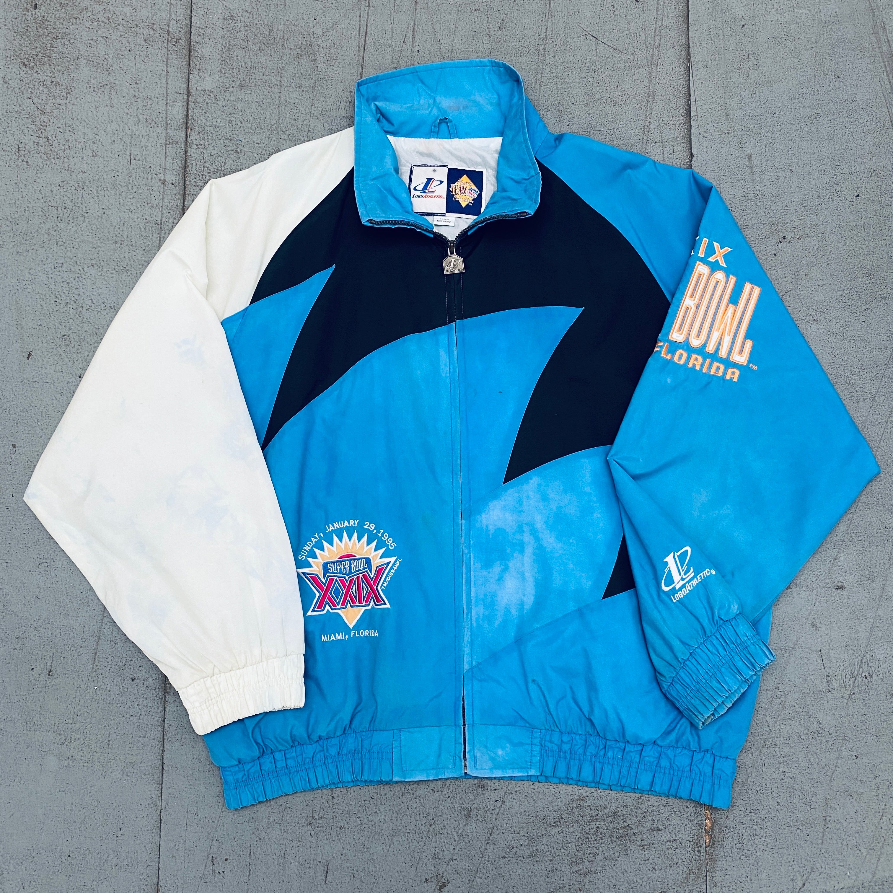San Francisco 49ers 1995 Logo Super Bowl XXIX Sharktooth Full Zip Windbreaker Jacket - XL Size for Men, Football Fan Gear, Game Day Outfit, Vintage NFL Collectible - Perfect for Tailgating, Sports Events & Casual Wear