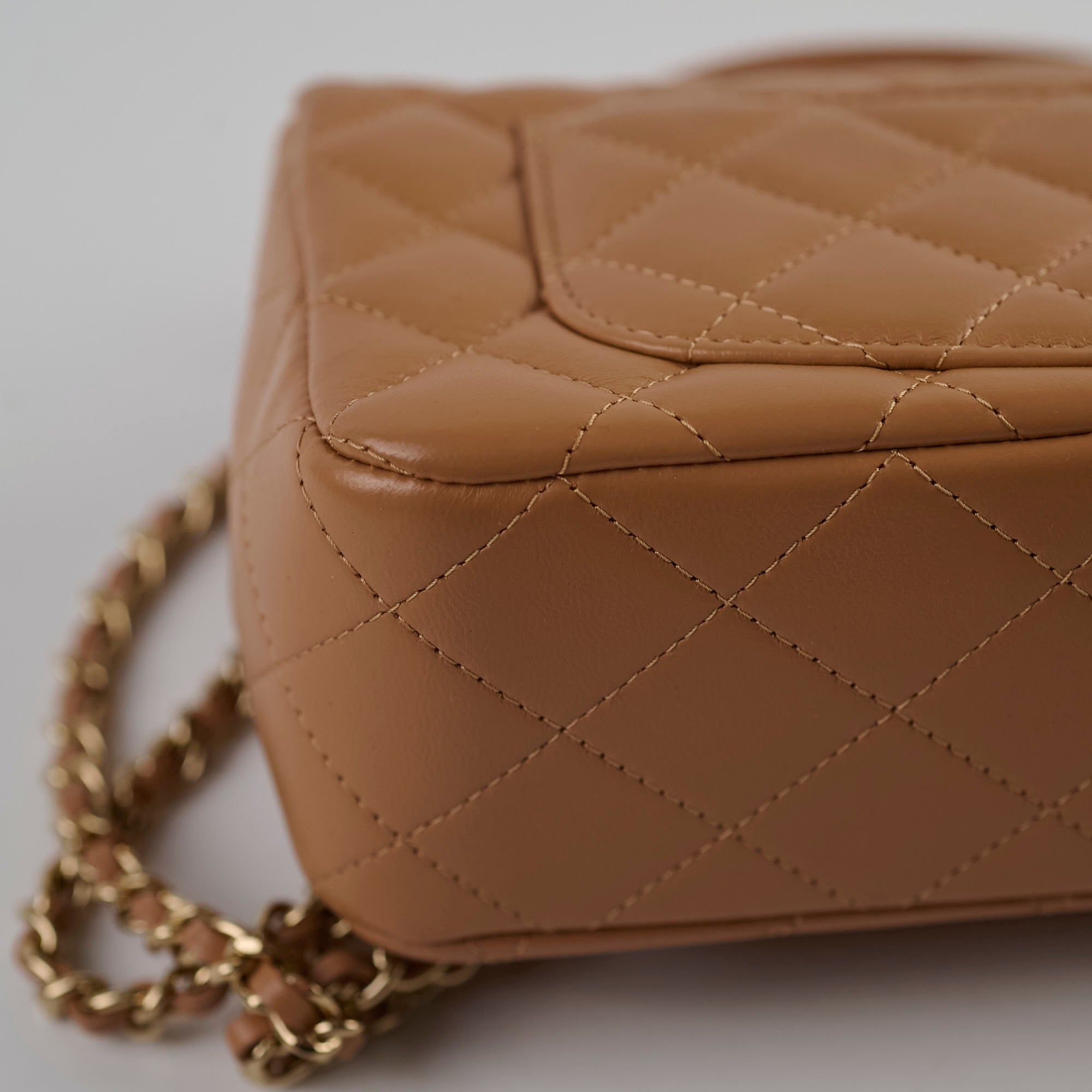 Chanel Mini Rectangular Top Handle Bag in Dark Beige with Microchip - Perfect for Evening Parties, Date Nights & Luxury Fashion Accessories