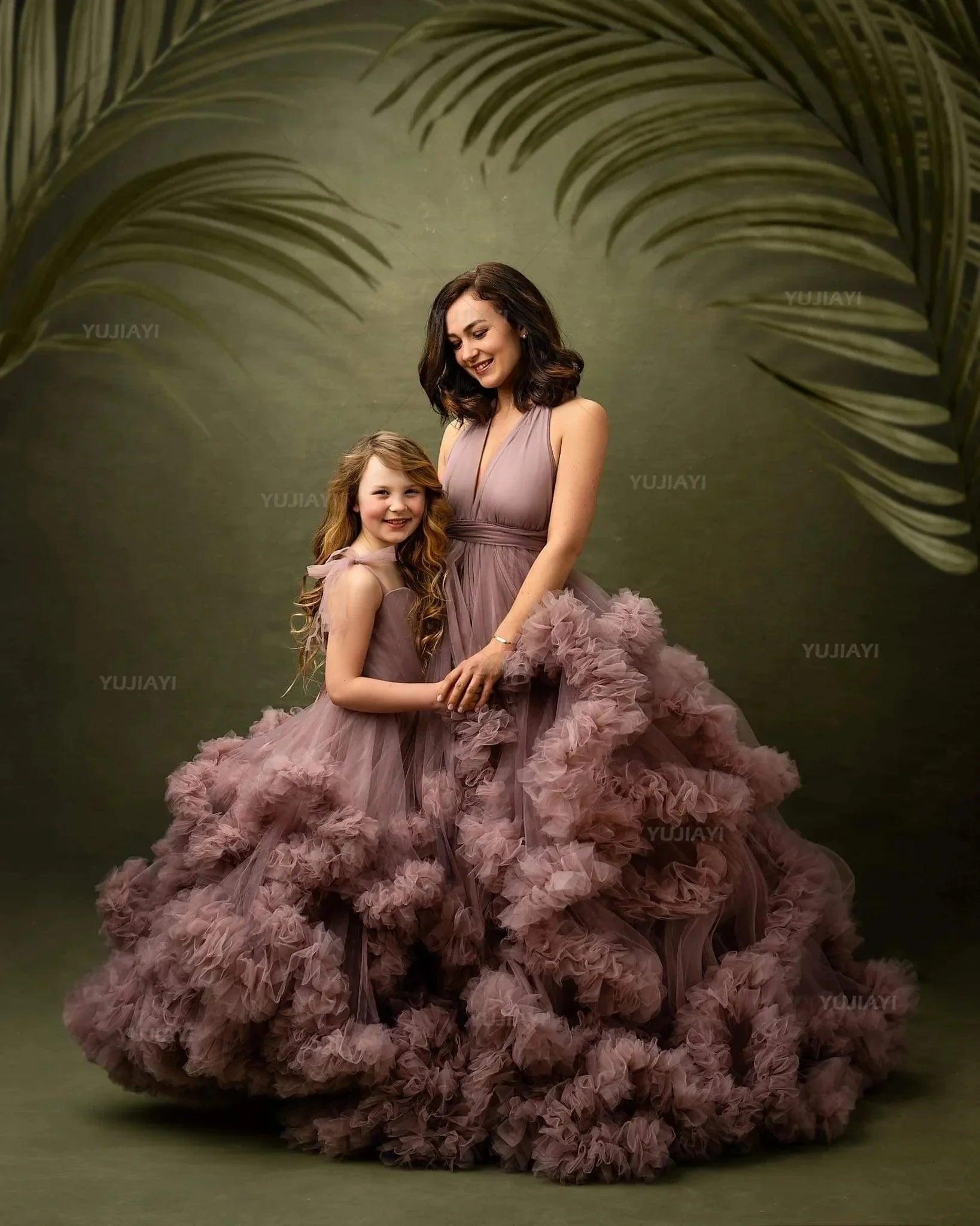Puffy Tulle Mother Daughter Party Dresses - Elegant Matching Outfits for Special Occasions | Perfect for Weddings, Birthday Parties & Family Photos