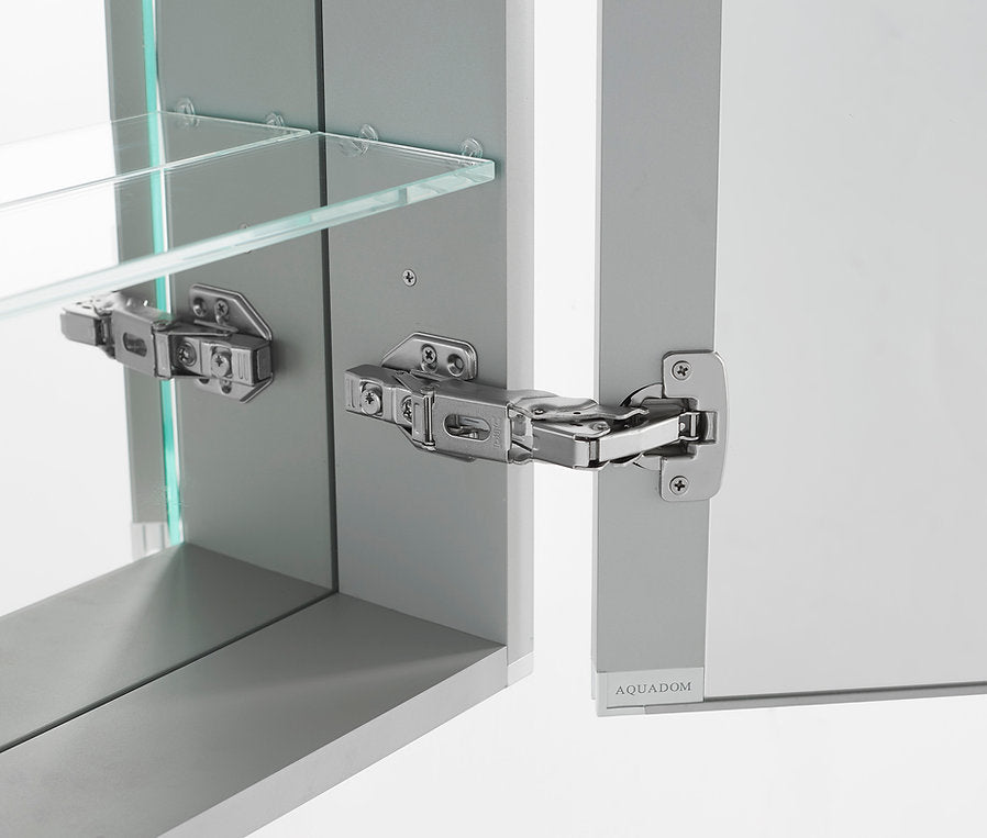 Aquadom Edge Royale 40x32 Inch LED Lighted Triple Door Bathroom Medicine Cabinet - Perfect for Modern Homes, Spas & Luxury Vanities