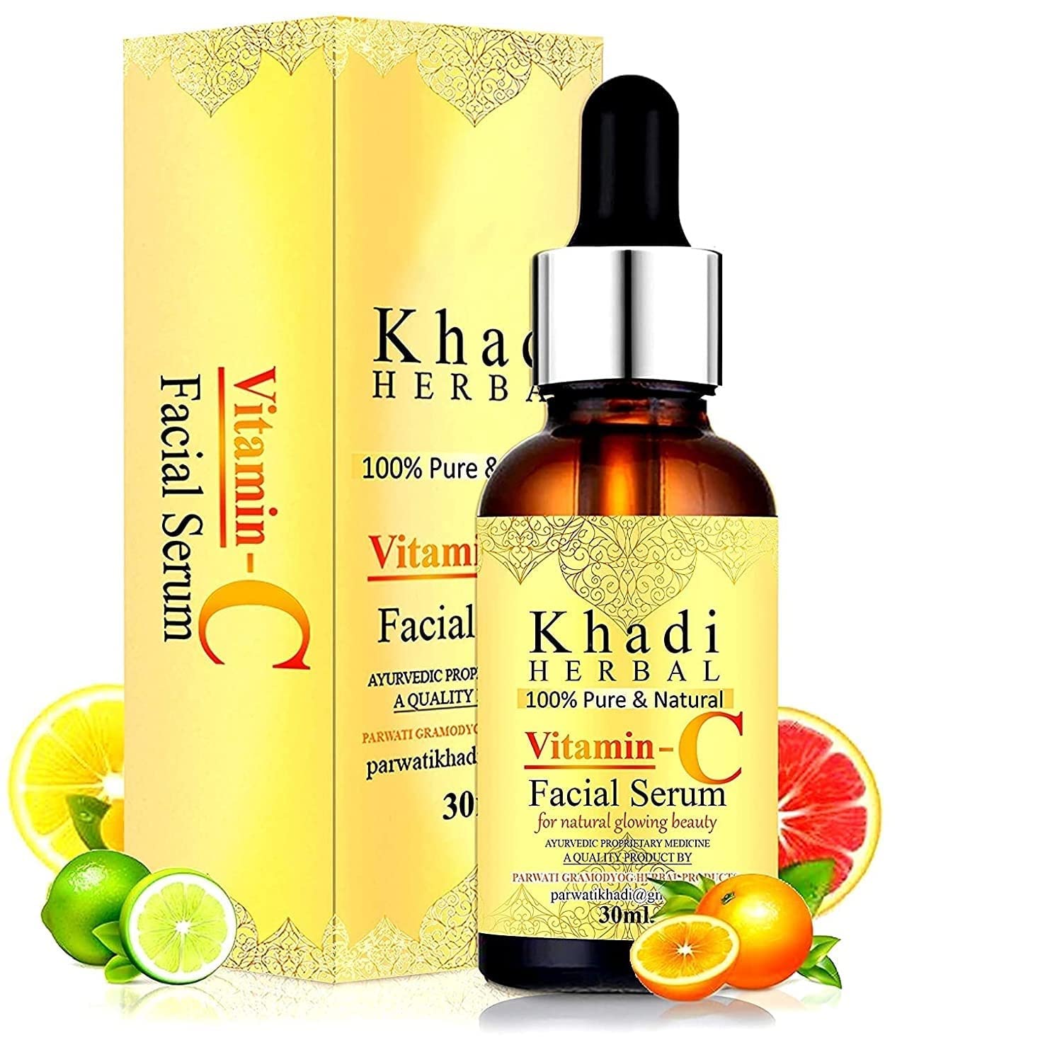 Herbigiri Vitamin C Serum with Hyaluronic Acid for Face - Brightening & Anti-Aging Facial Treatment - 30ml (1 Pack) - Perfect for Daily Skincare Routine & Achieving Radiant Glow