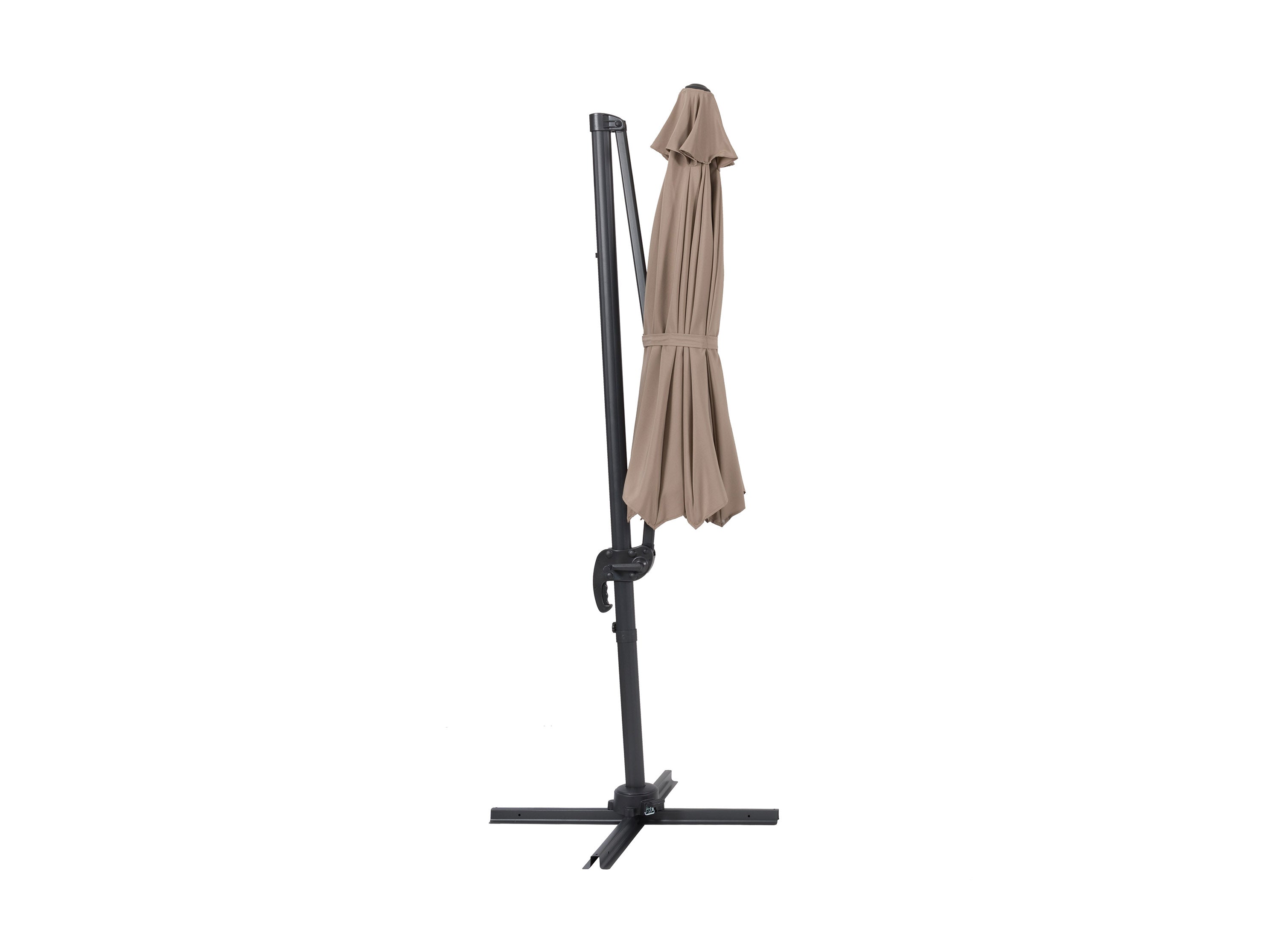 9.5ft Offset Patio Umbrella with 360 Degree Rotation - Taupe Color for Outdoor Dining, Poolside Lounging, and Garden Relaxation