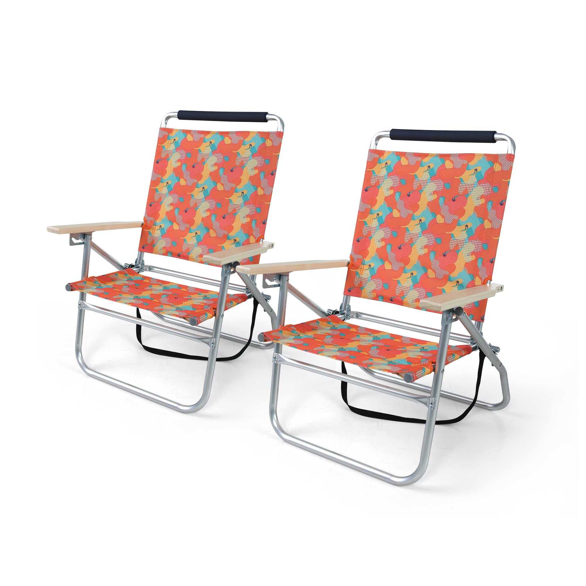 Sophia & William 3-Position Lightweight Beach Chairs (2-Pack) - Portable Folding Chairs with 250 LB Capacity - Perfect for Beach, Surfing, Camping & Outdoor Relaxation