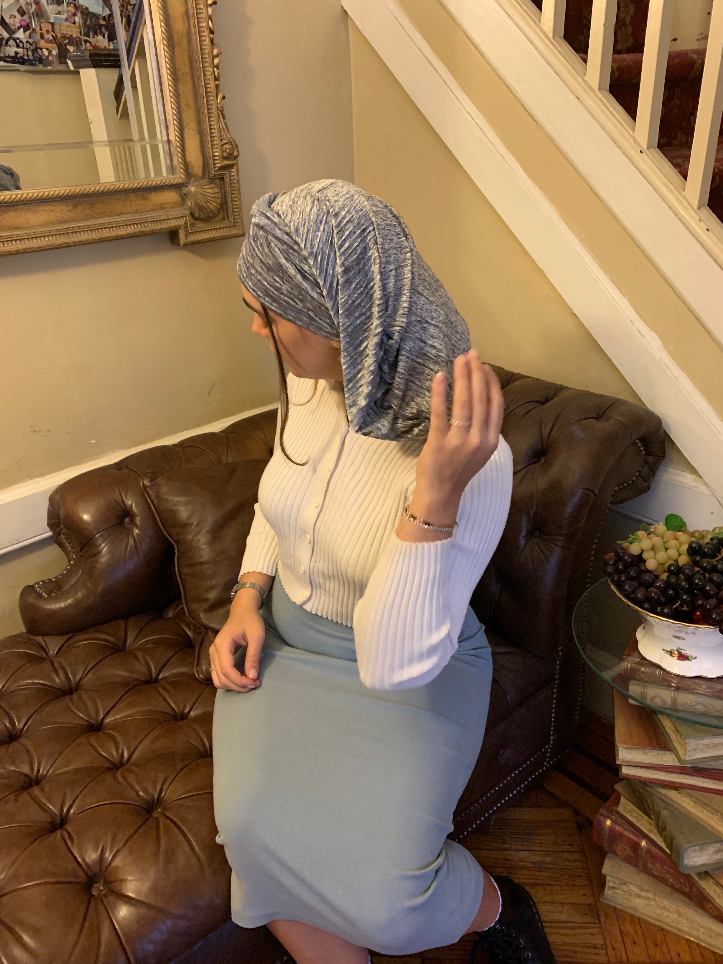 Shades of Grey Headscarf - 10 Way Tie Snood Hijab for Women | Premium Wrap Around Scarf Made in USA | Perfect for Work, Travel & Special Occasions