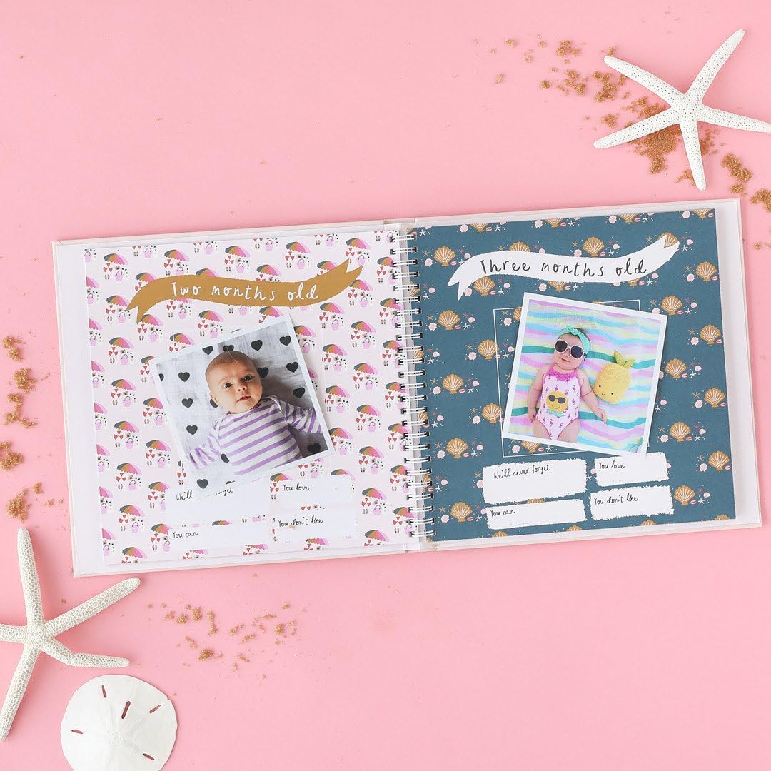 Lucy Darling Little Beach Babe Memory Book - First 5 Years Baby Journal, Photo Album & Scrapbook for Girls | Unique Keepsake Baby Book & Milestone Diary | Perfect Gift for New Moms, Busy Parents | Capture Beach Memories, First Steps & Special Moments