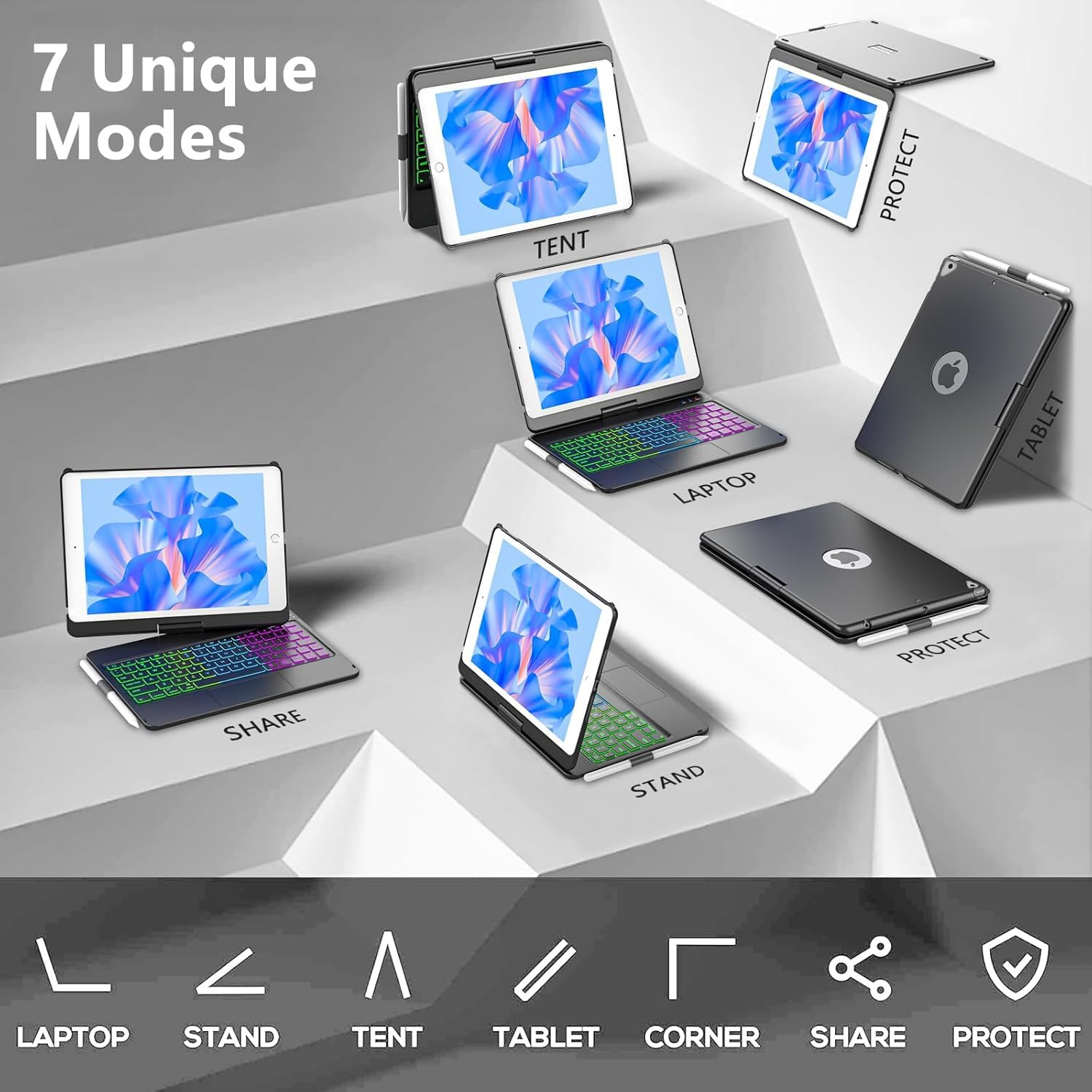 COO Backlit Bluetooth Keyboard Case for iPad 10.2