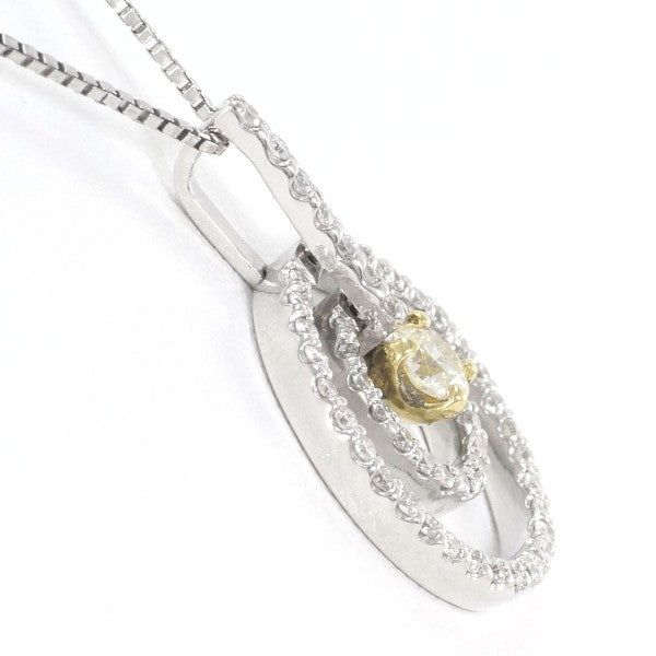18K Yellow Gold and White Gold Diamond Necklace - 0.23ct Yellow Diamond & 0.40ct White Diamond Pendant | Elegant Jewelry Gift for Women, Anniversary, Wedding, and Special Occasions