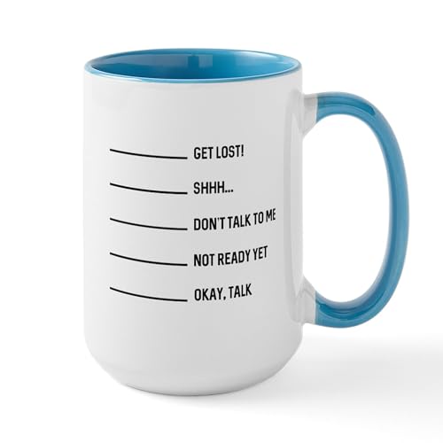 White/Blue Inside - Okay Talk Large Mug