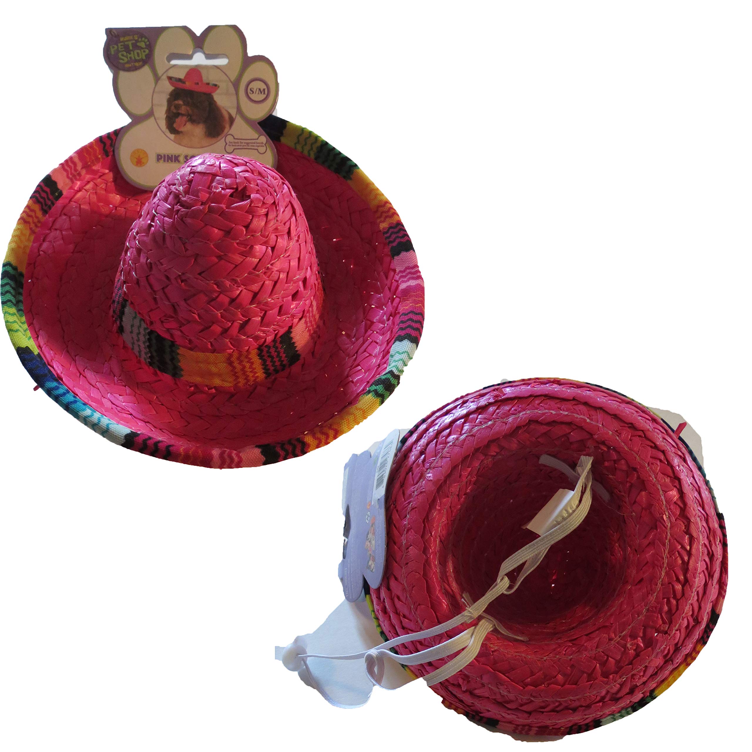 Funny Pet Sombrero Hat - Cute Pink Mexican Costume Accessory for Small & Medium Dogs - Perfect for Cinco de Mayo, Halloween & Themed Parties