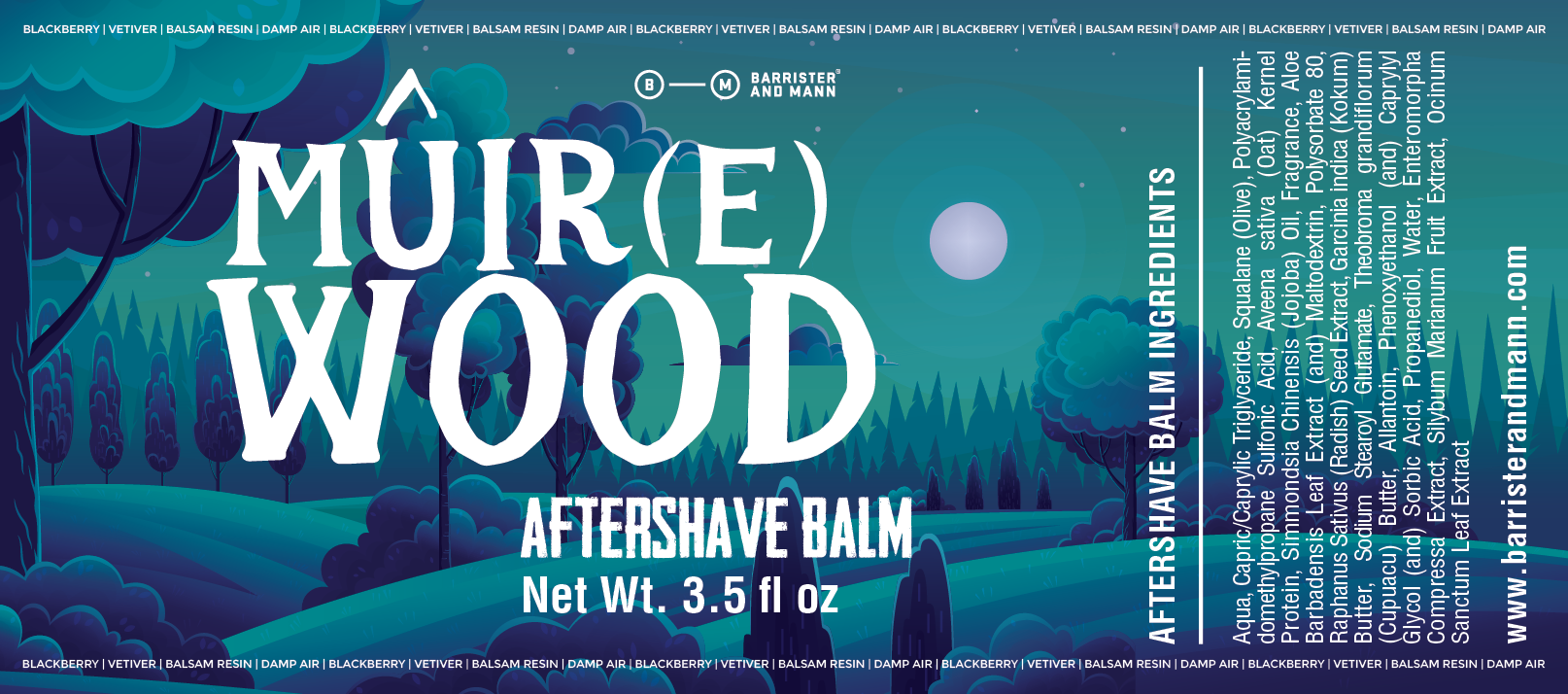 Barrister and Mann Muir Wood Aftershave Balm for Men - Natural Post Shave Moisturizer with Sandalwood & Cedar Scent - Soothes & Hydrates Skin After Shaving or Beard Care